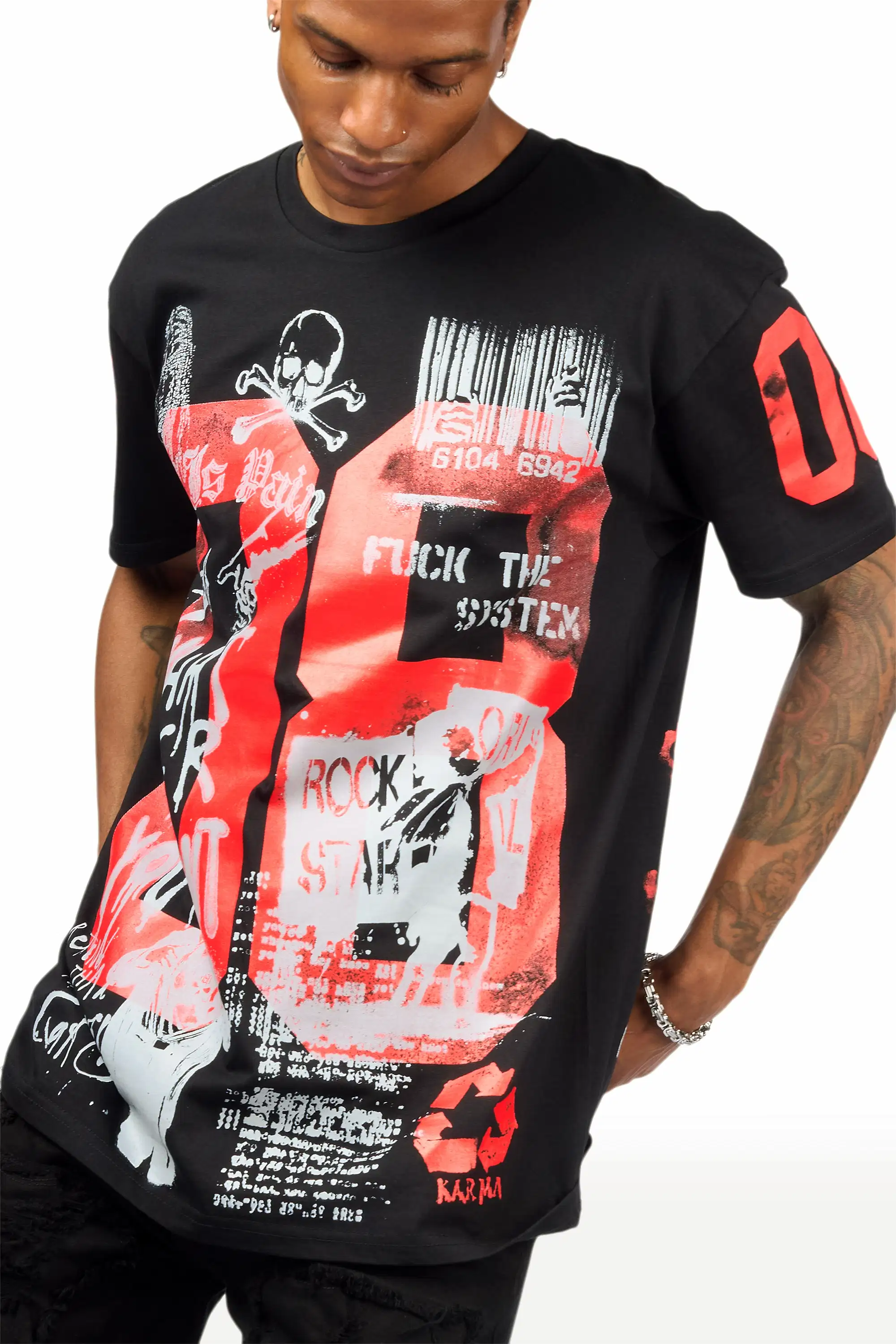 Grill 3.0 Black Oversized Graphic T-Shirt - Image 6