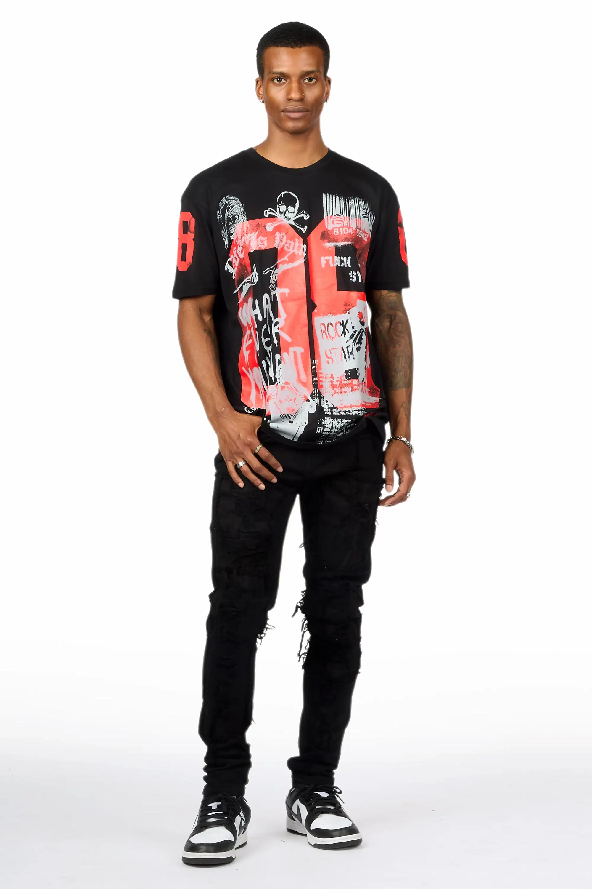 Grill 3.0 Black Oversized Graphic T-Shirt - Image 9