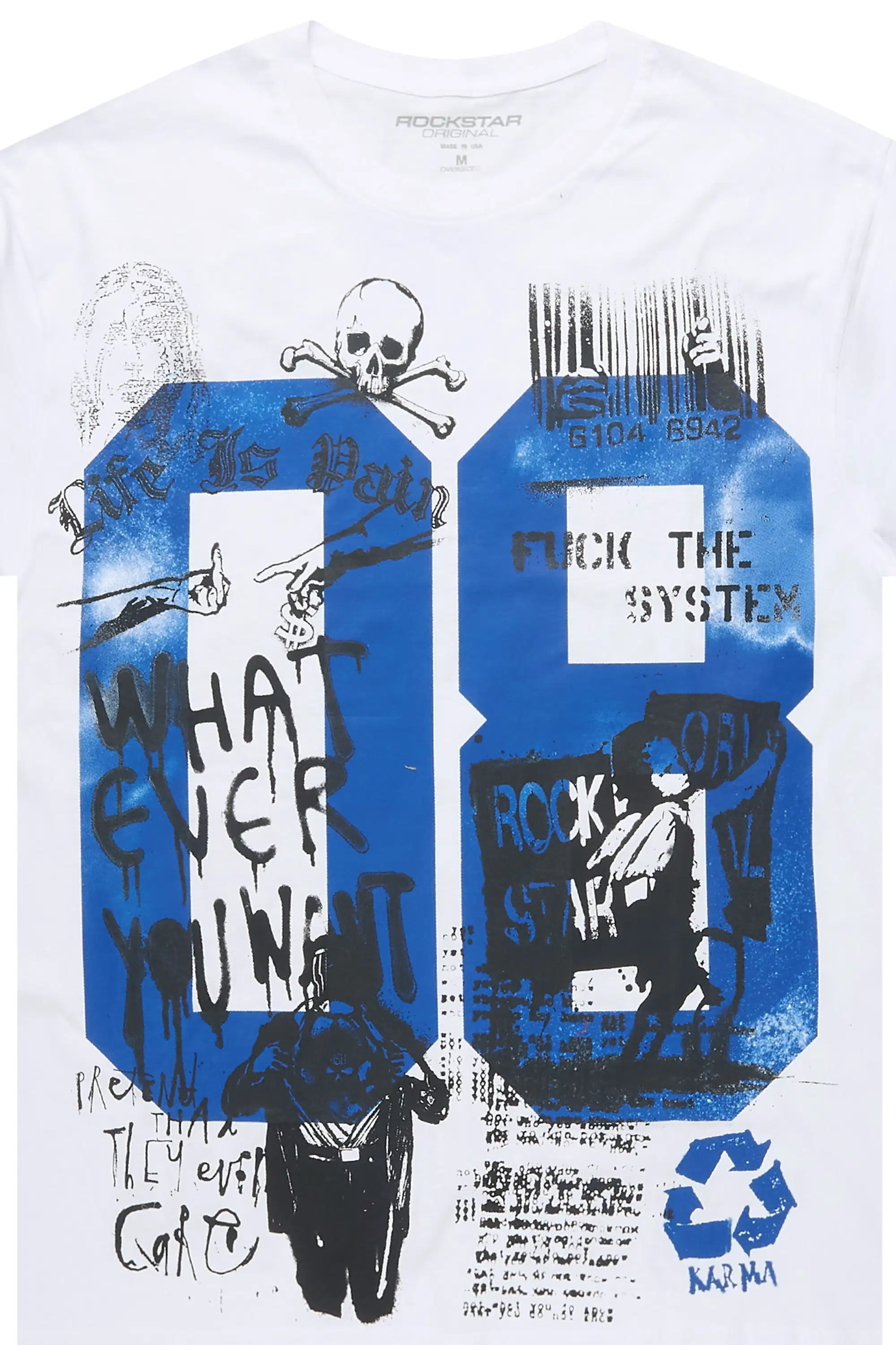 Grill 3.0 White/Blue Oversized Graphic T-Shirt - Image 6