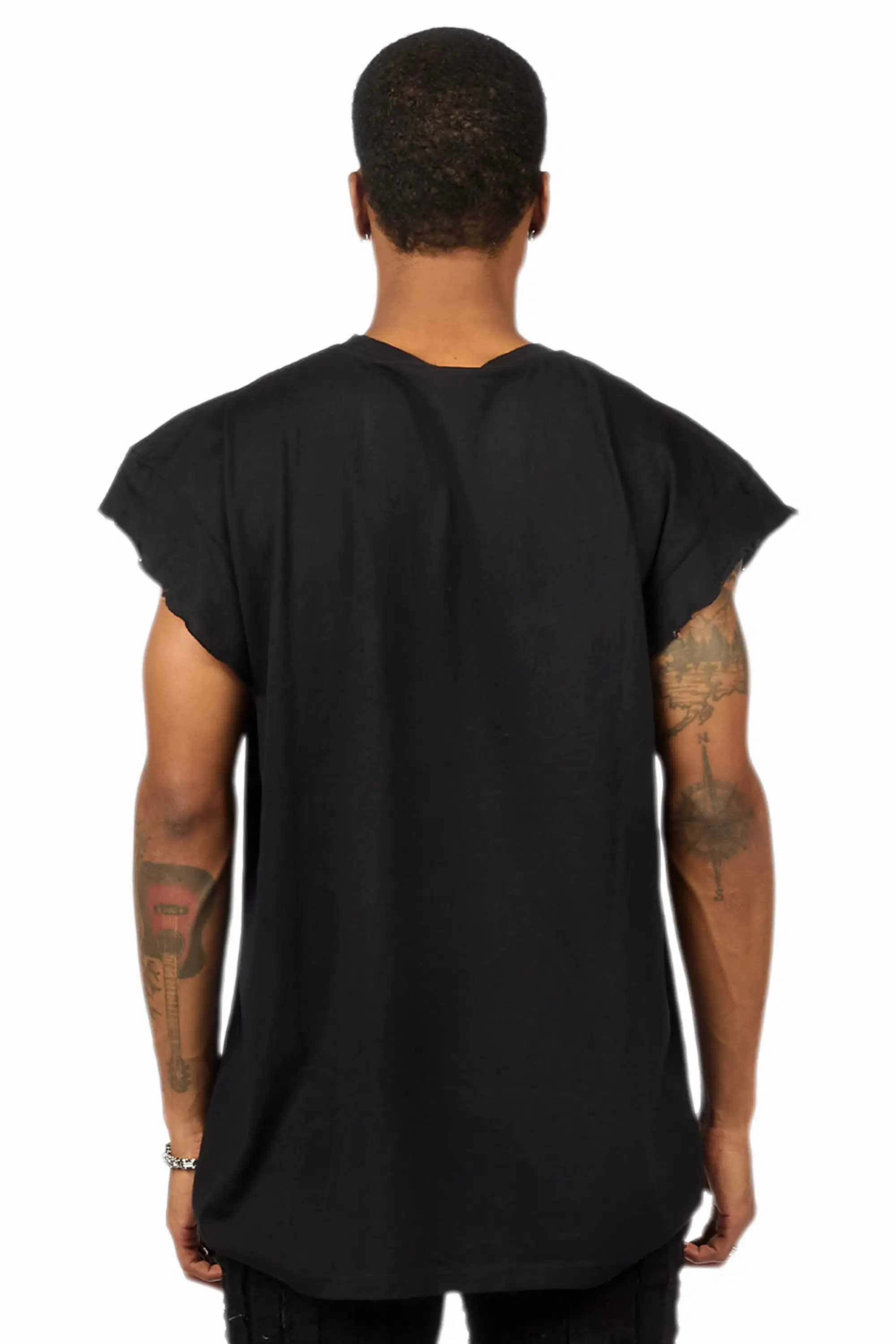 Falon Black Cut off Tee - Image 4