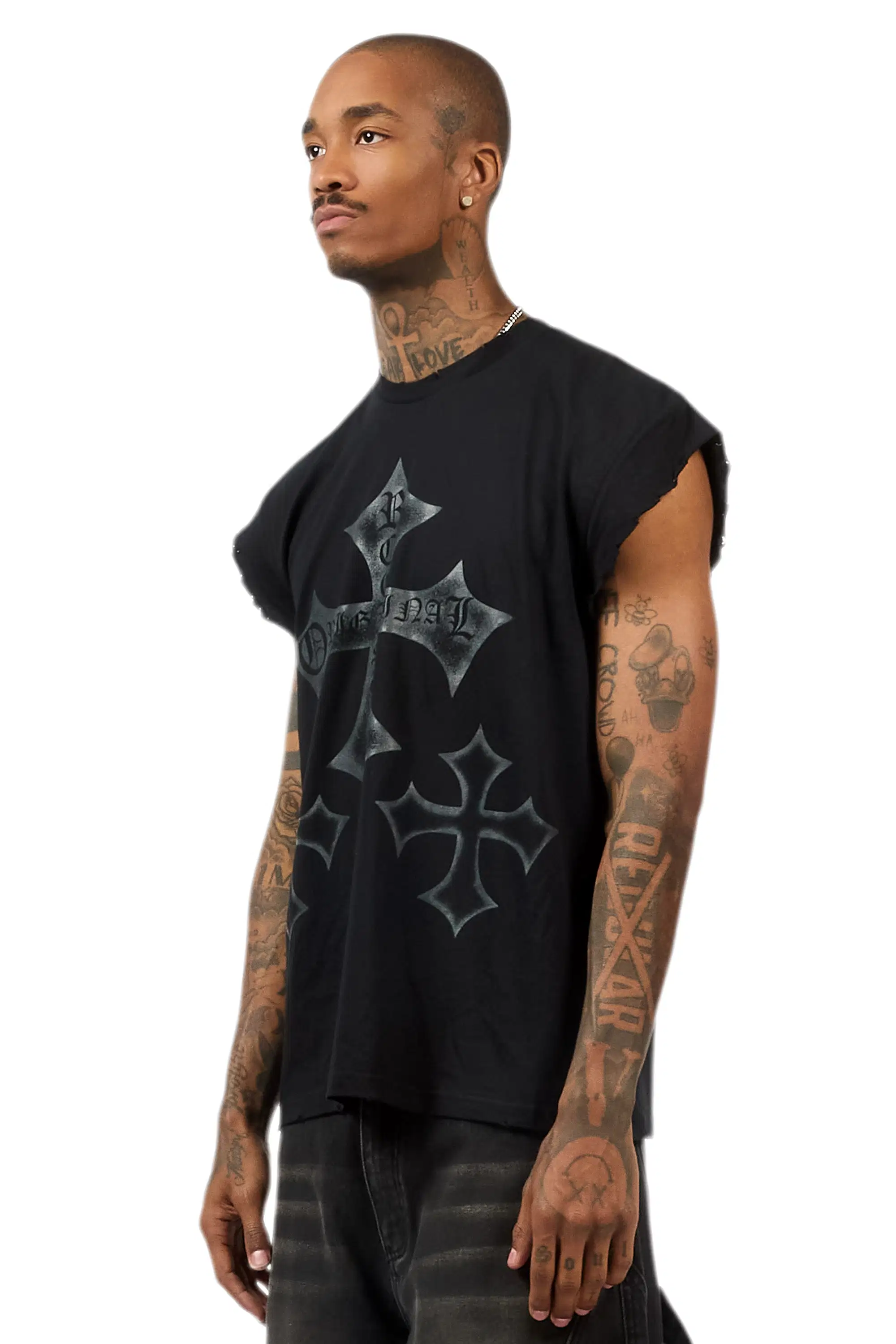 Marizon Black Cut off Tee - Image 5