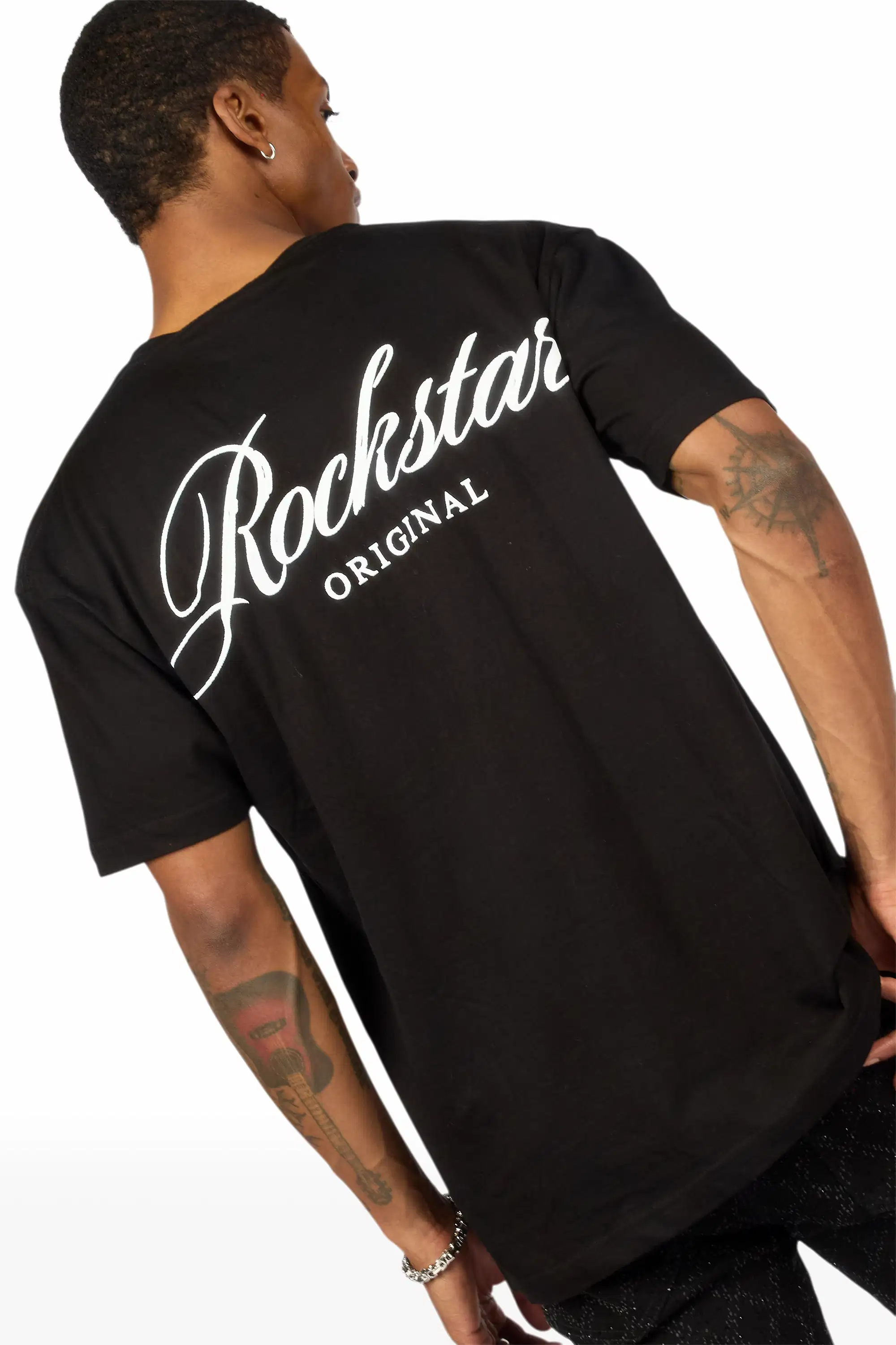 Domaric Black Oversized Graphic T-Shirt - Image 2