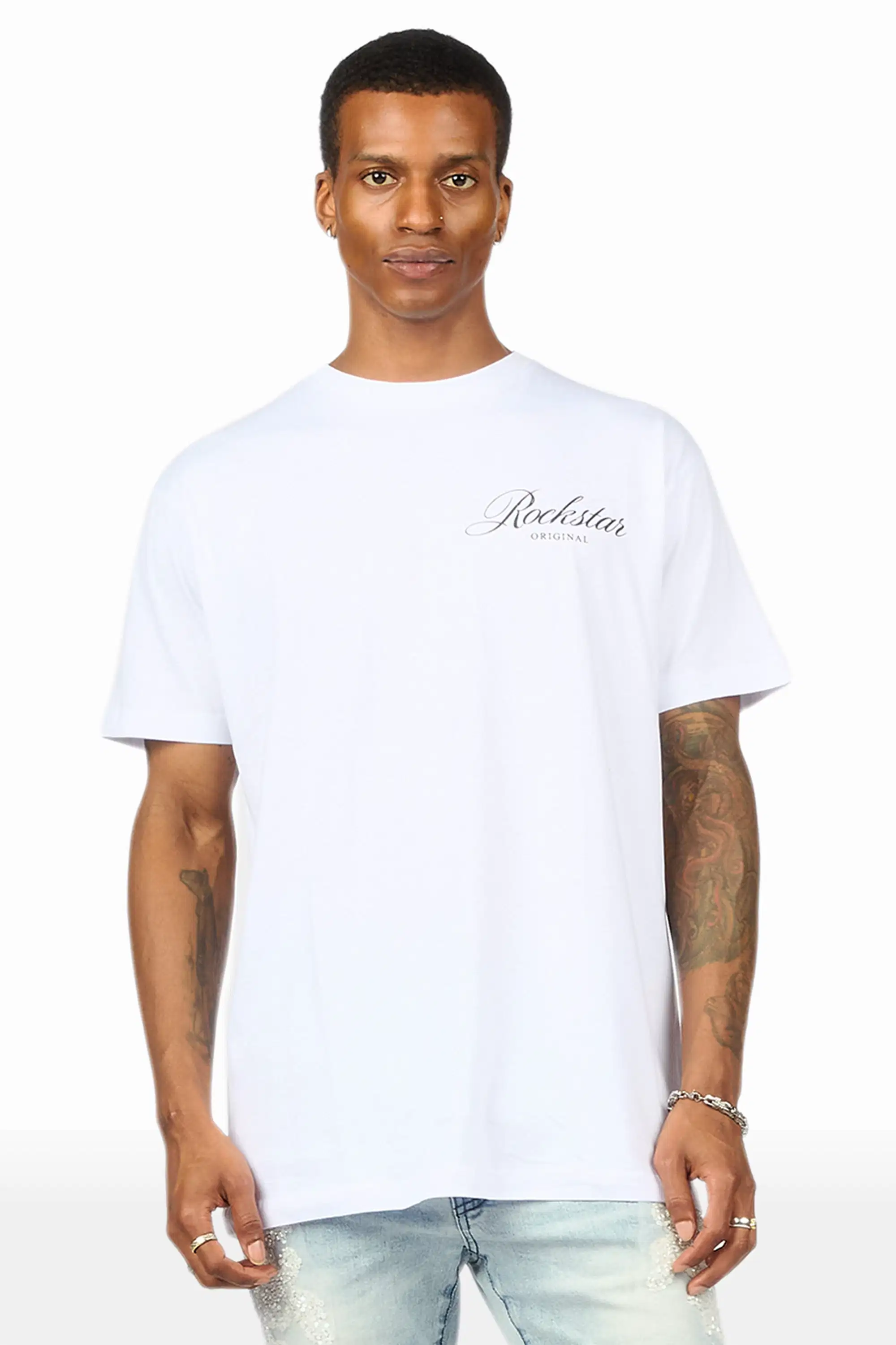 Domaric White Oversized Graphic T-Shirt - Image 3
