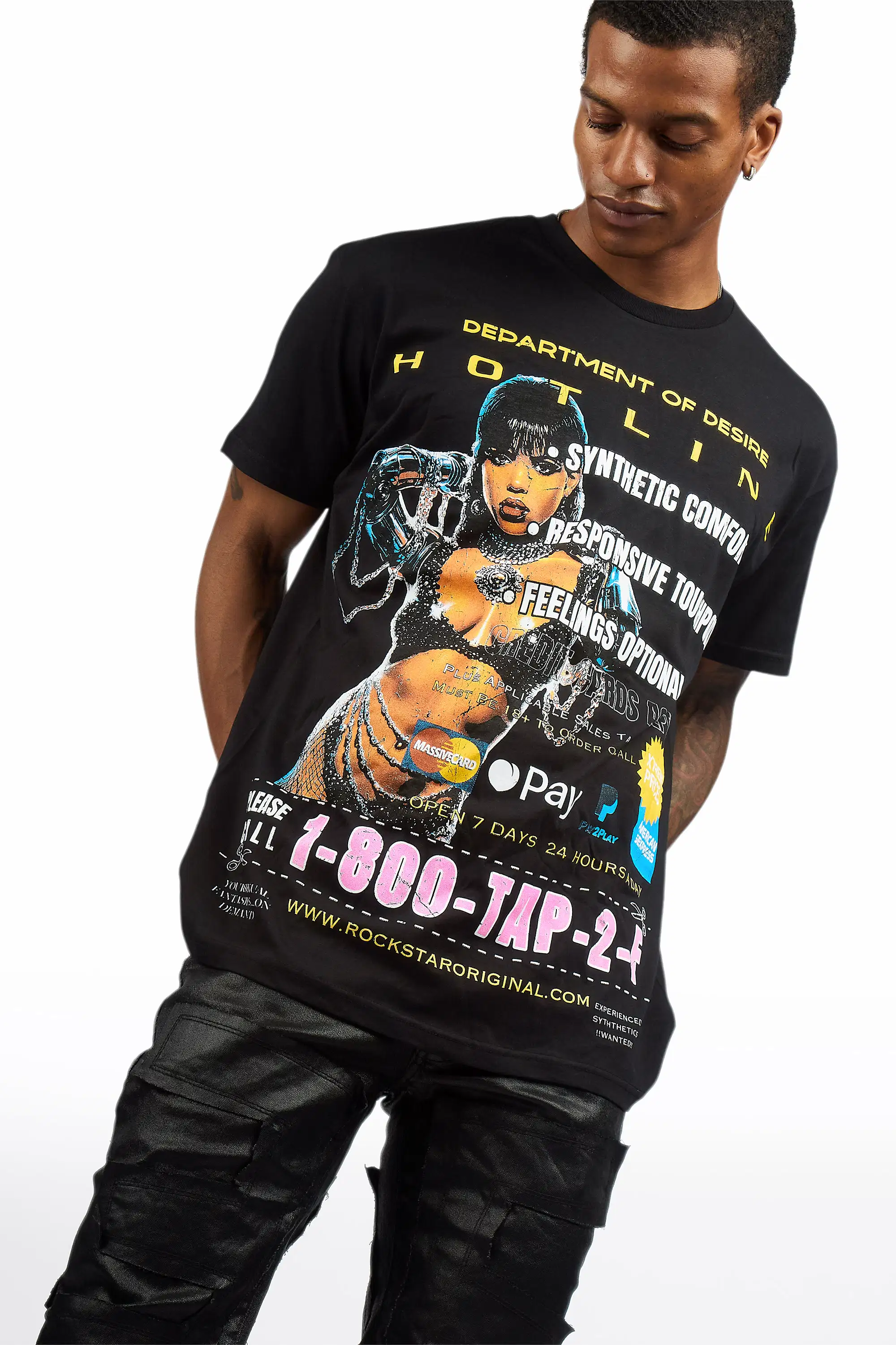 Druze Black Oversized Graphic T-Shirt - Image 2