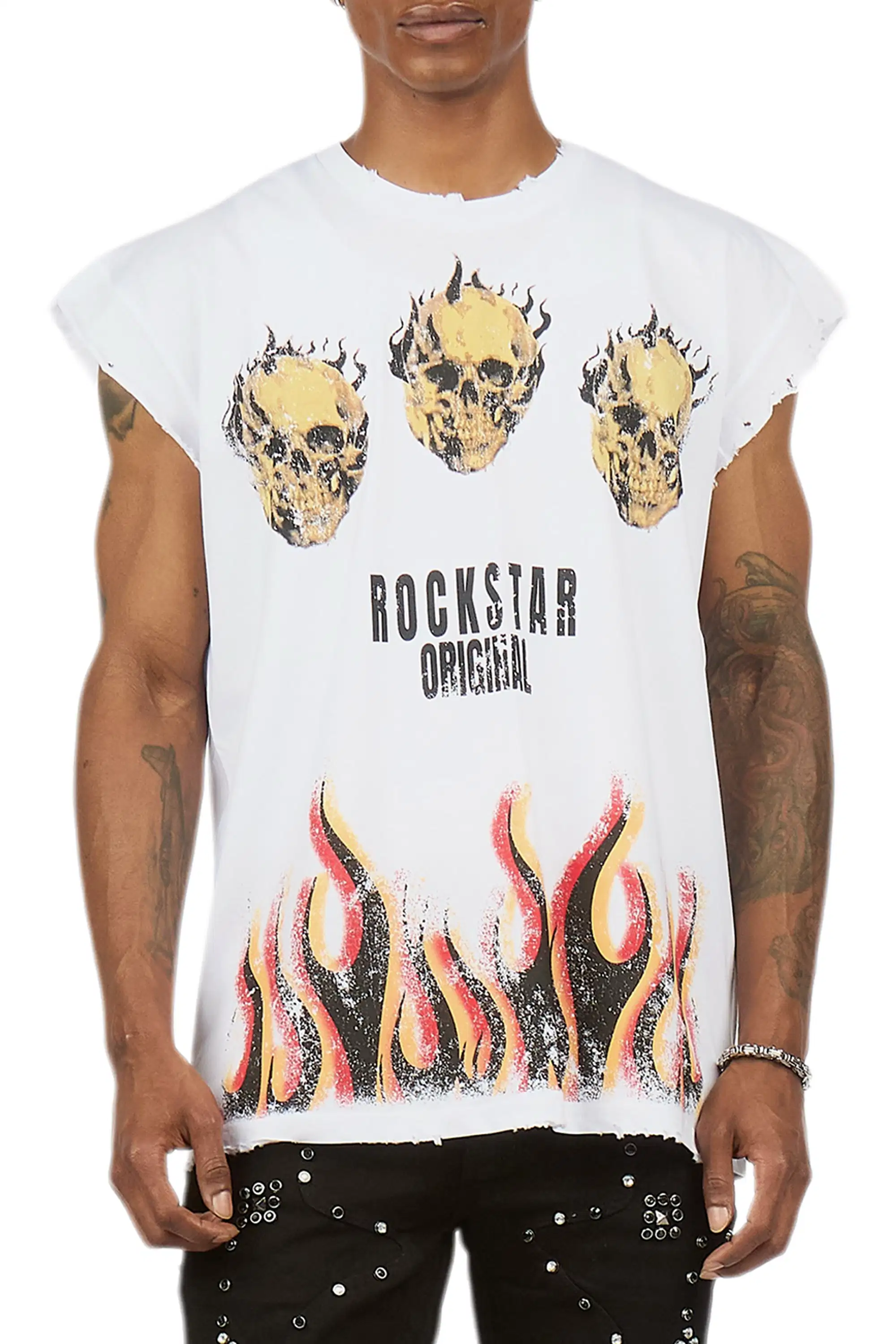 Maezar White Cut off Tee - Image 7