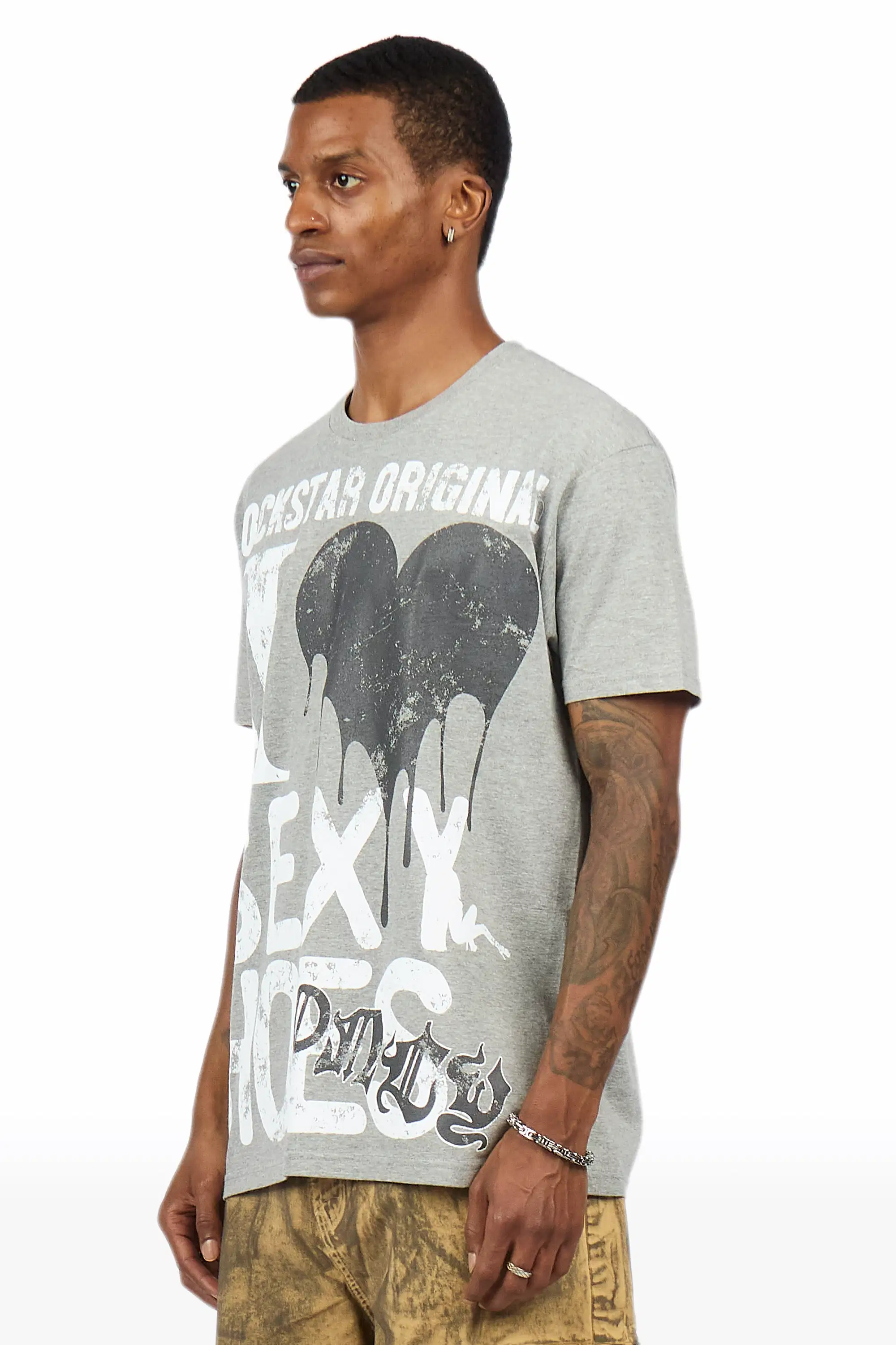 Sovar Grey Oversized Graphic T-Shirt - Image 4