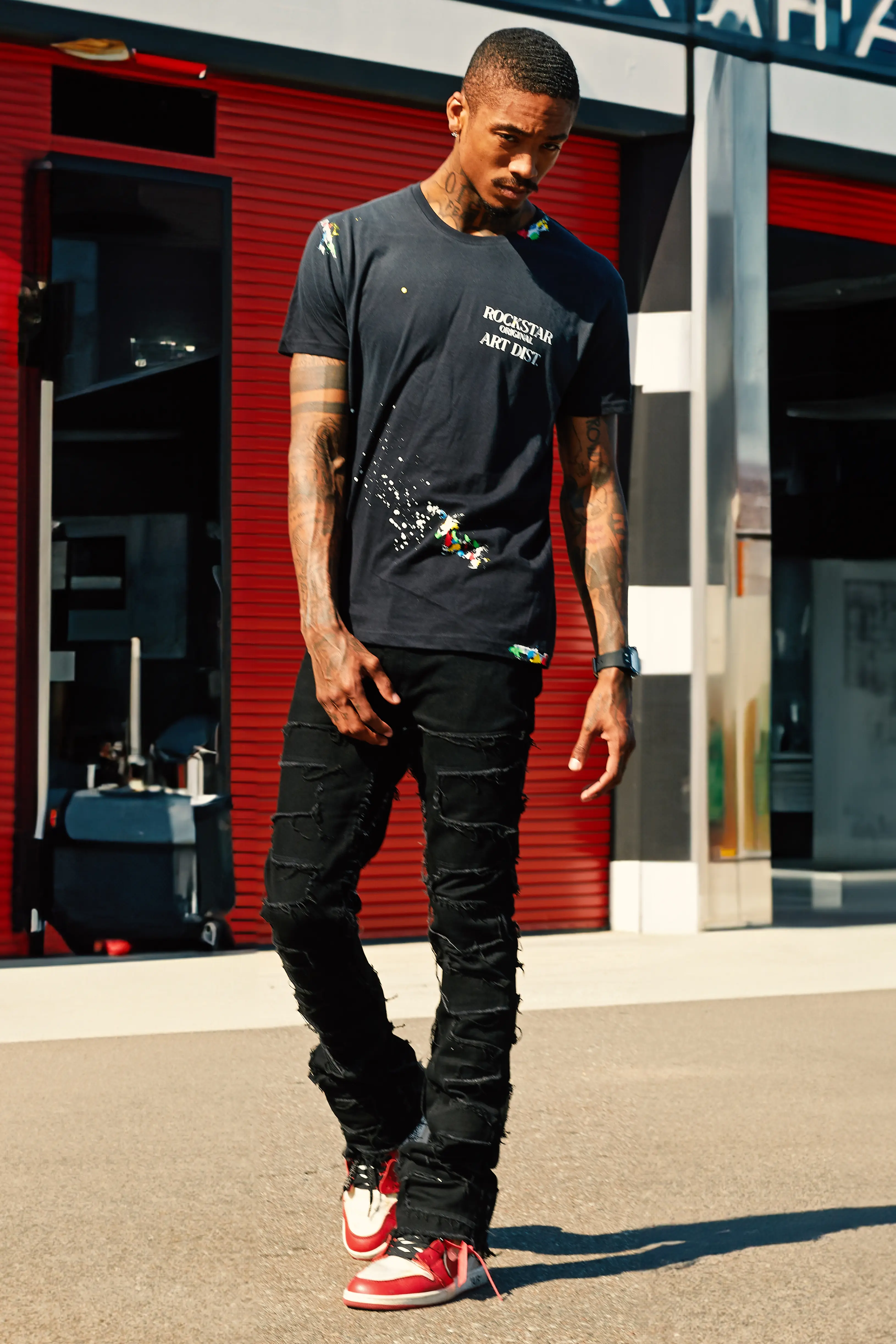 Palmer Black Graphic T-Shirt - Image 2