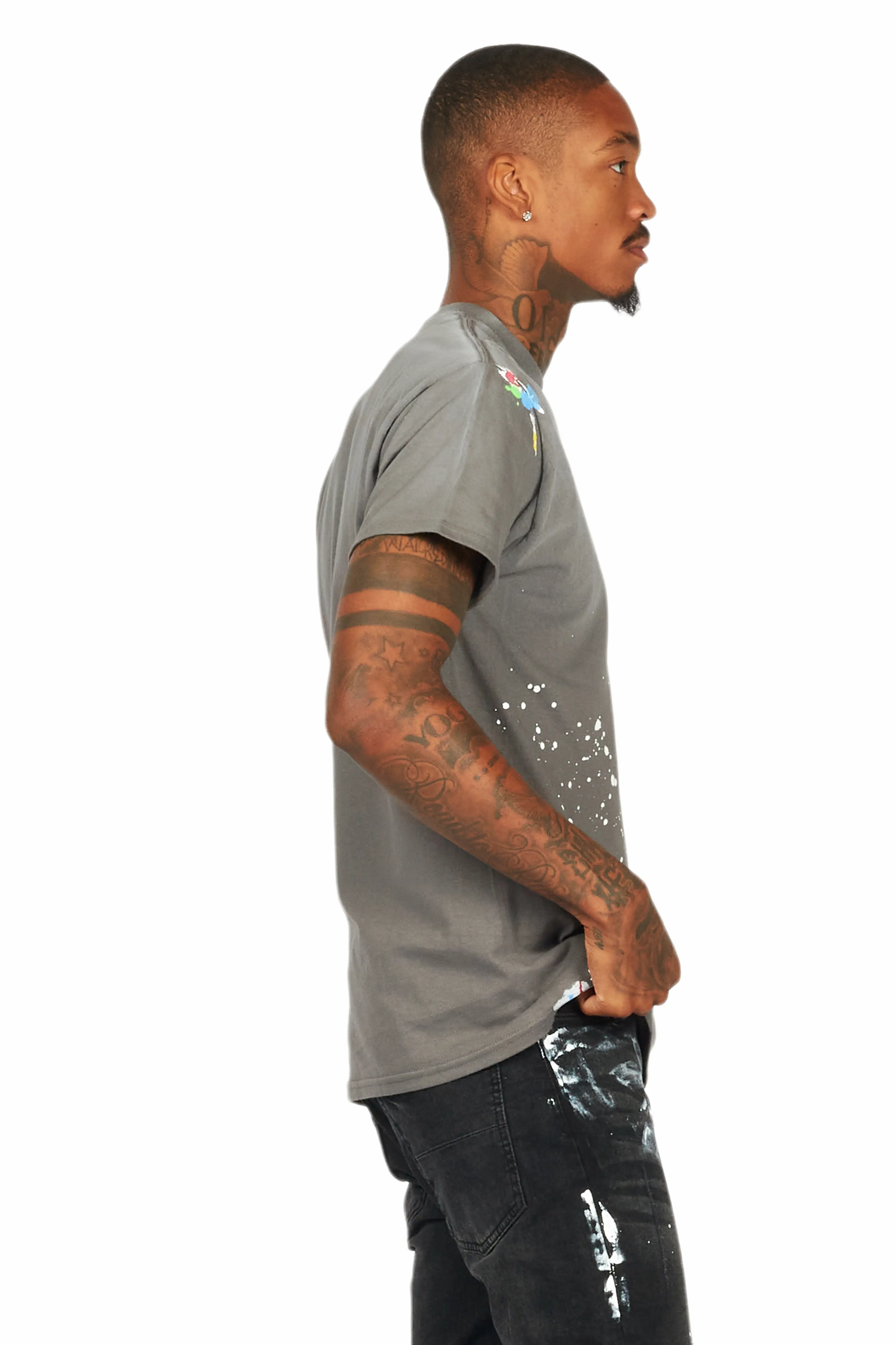 Palmer Vintage Grey Graphic T-Shirt - Image 3