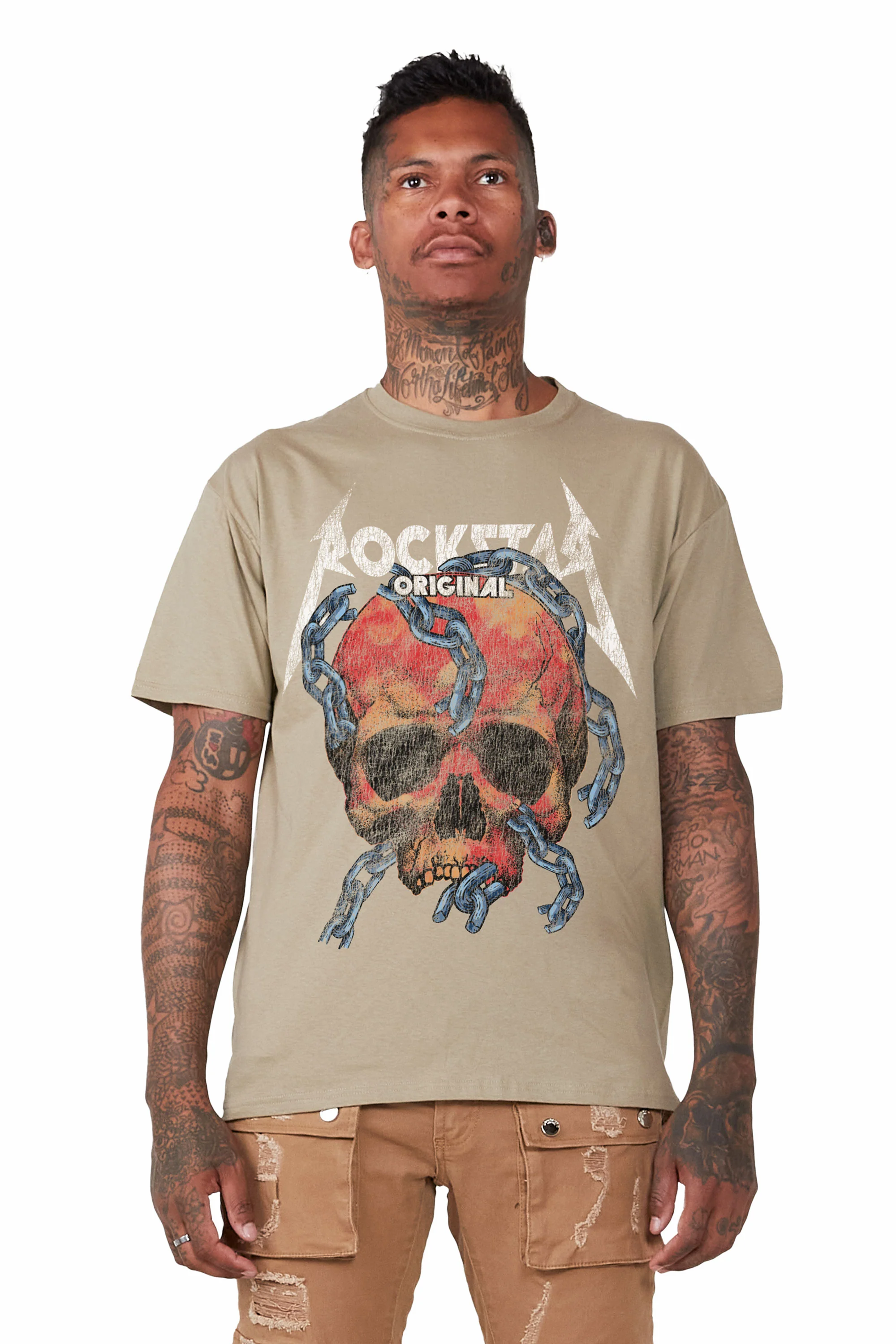 Clester Beige Graphic T-Shirt - Image 2