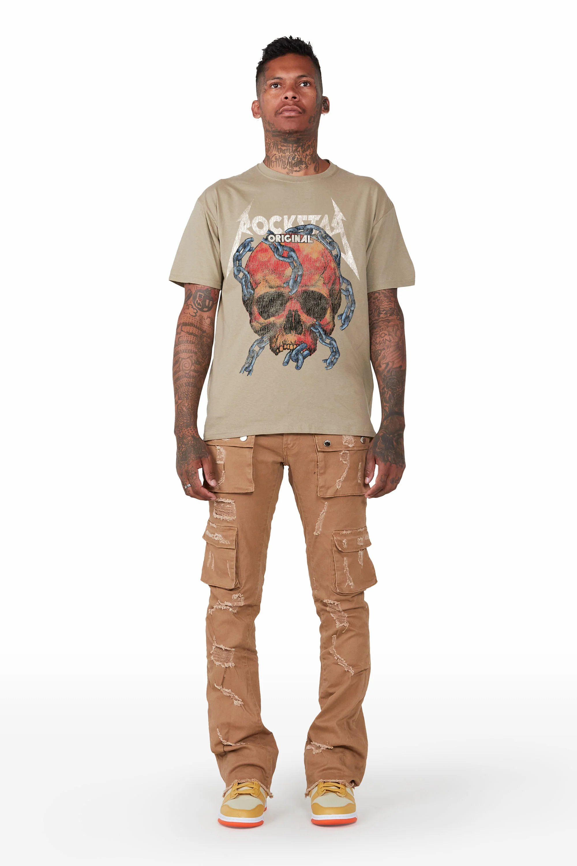 Clester Beige Graphic T-Shirt - Image 3
