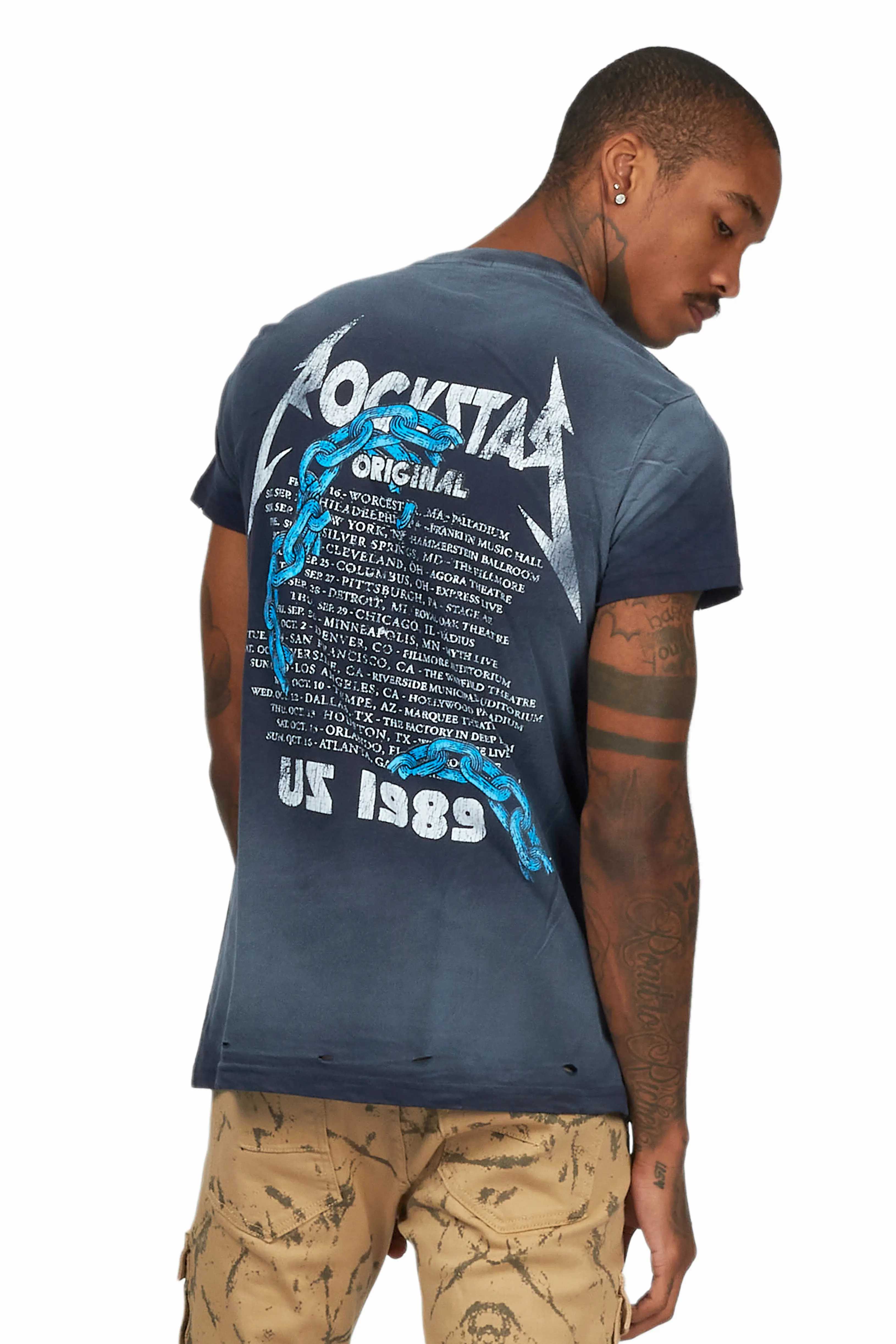 Clester Navy Graphic T-Shirt - Image 4