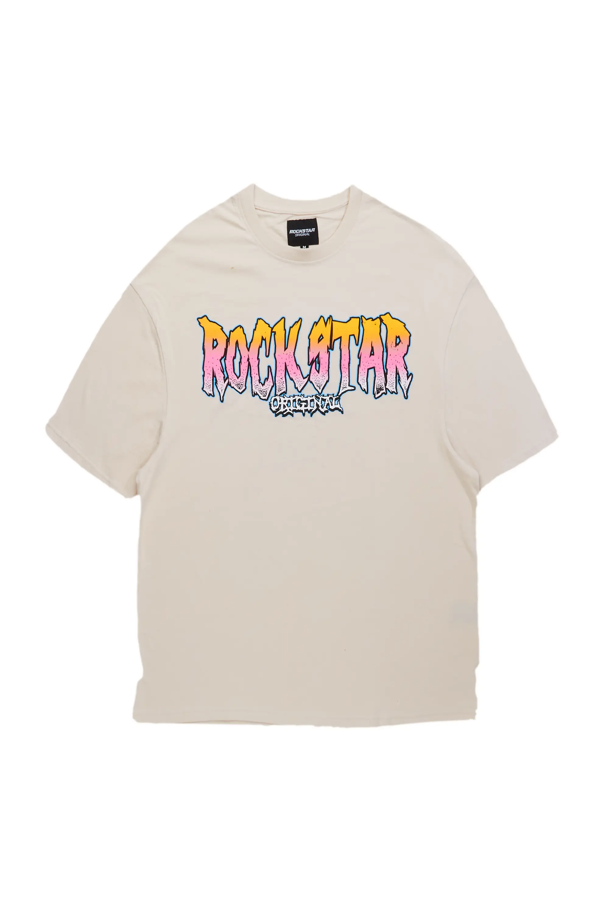 Disstans Beige Oversized Graphic T-Shirt - Image 3