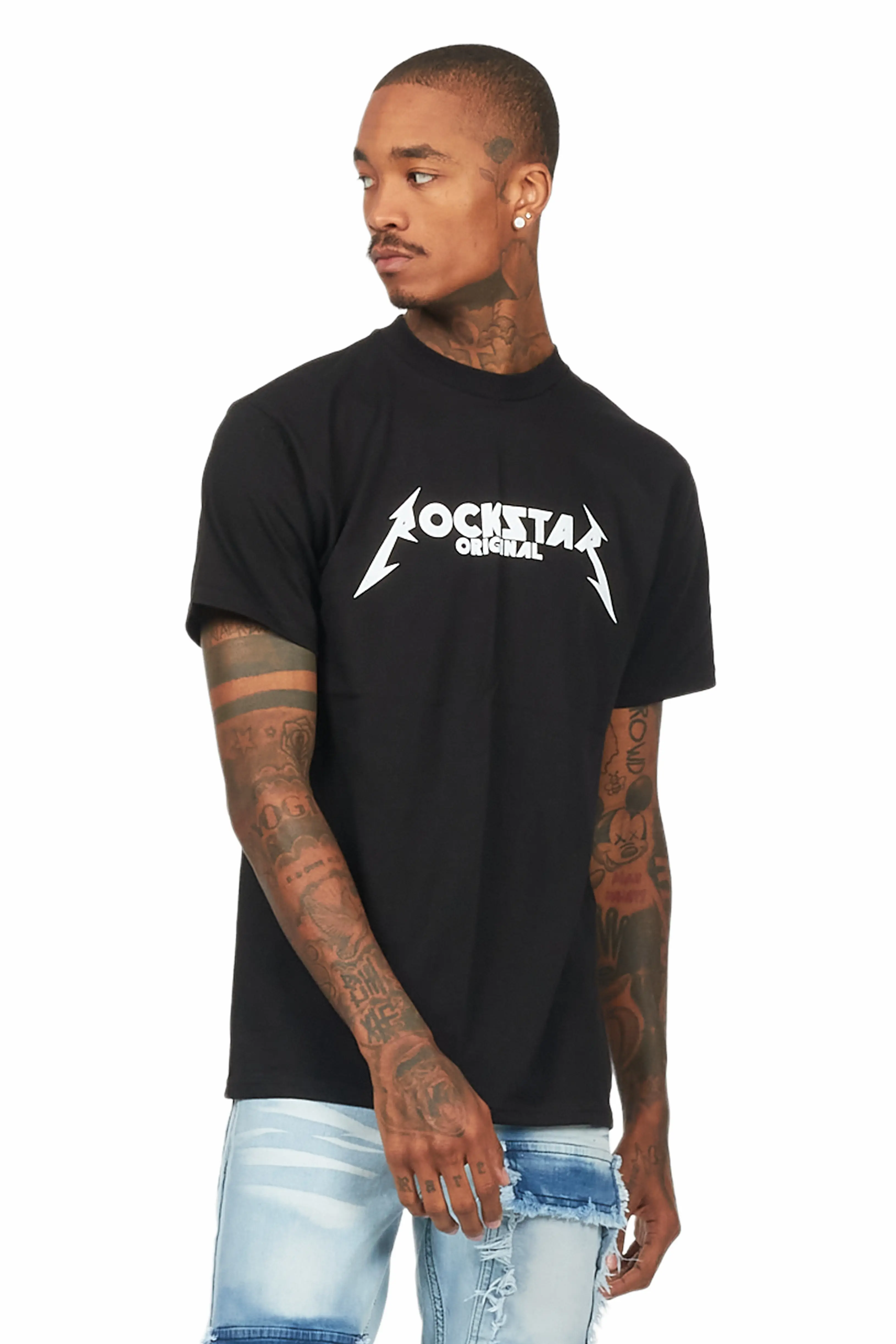 Diogo Black/White Printed T-Shirt - Image 3