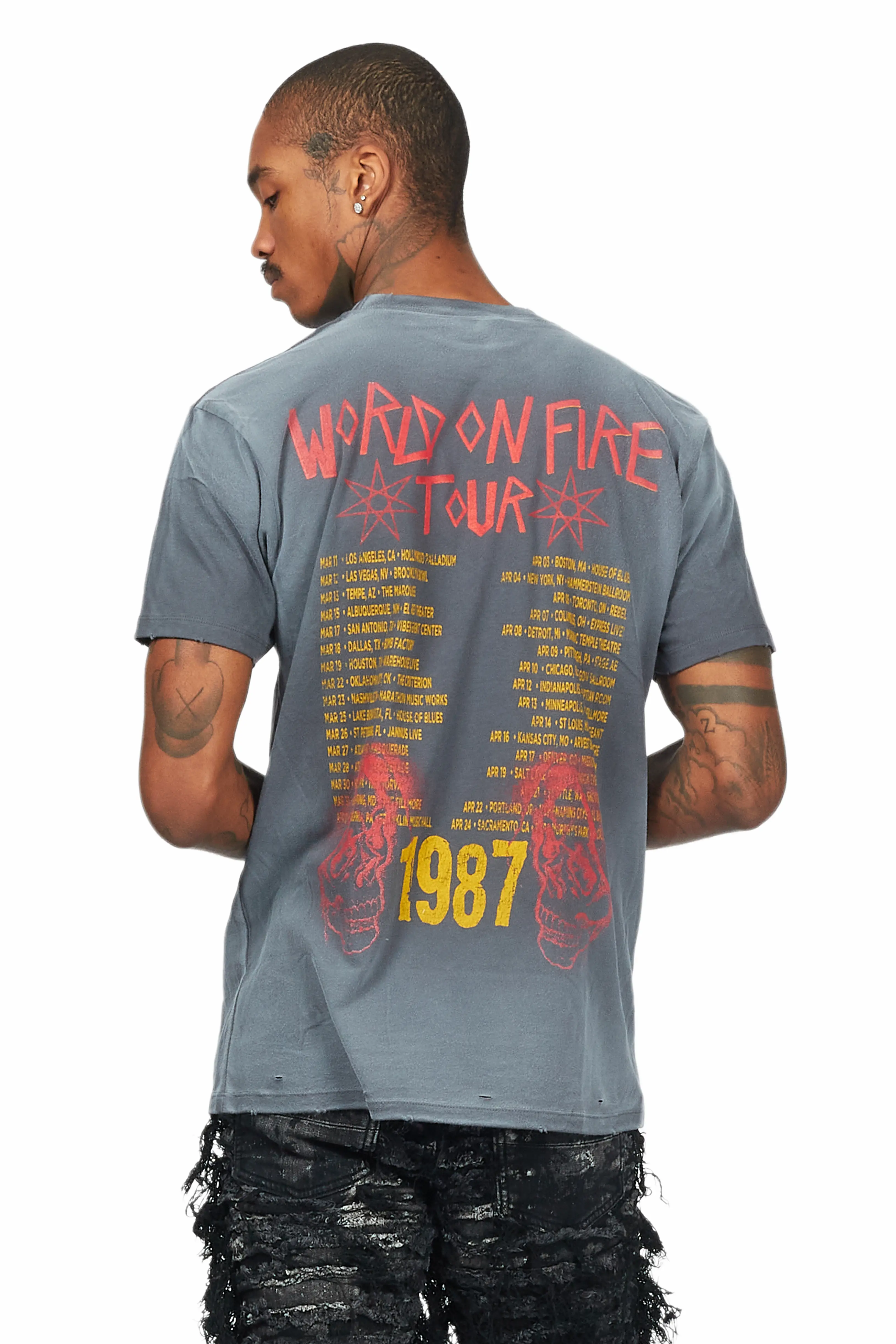 Barrett Charcoal Printed T-Shirt - Image 5
