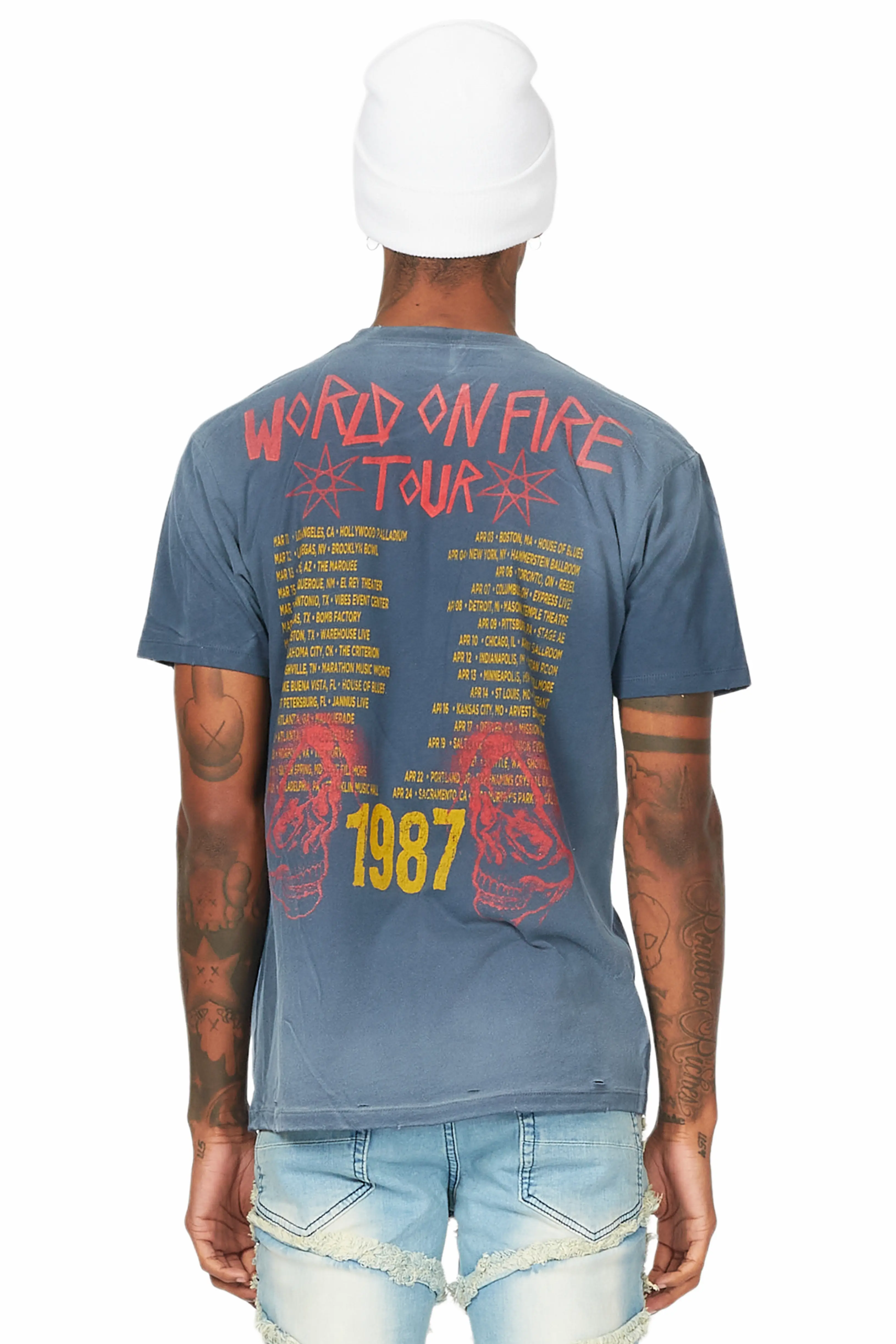 Barrett Royal Blue Printed T-Shirt - Image 4