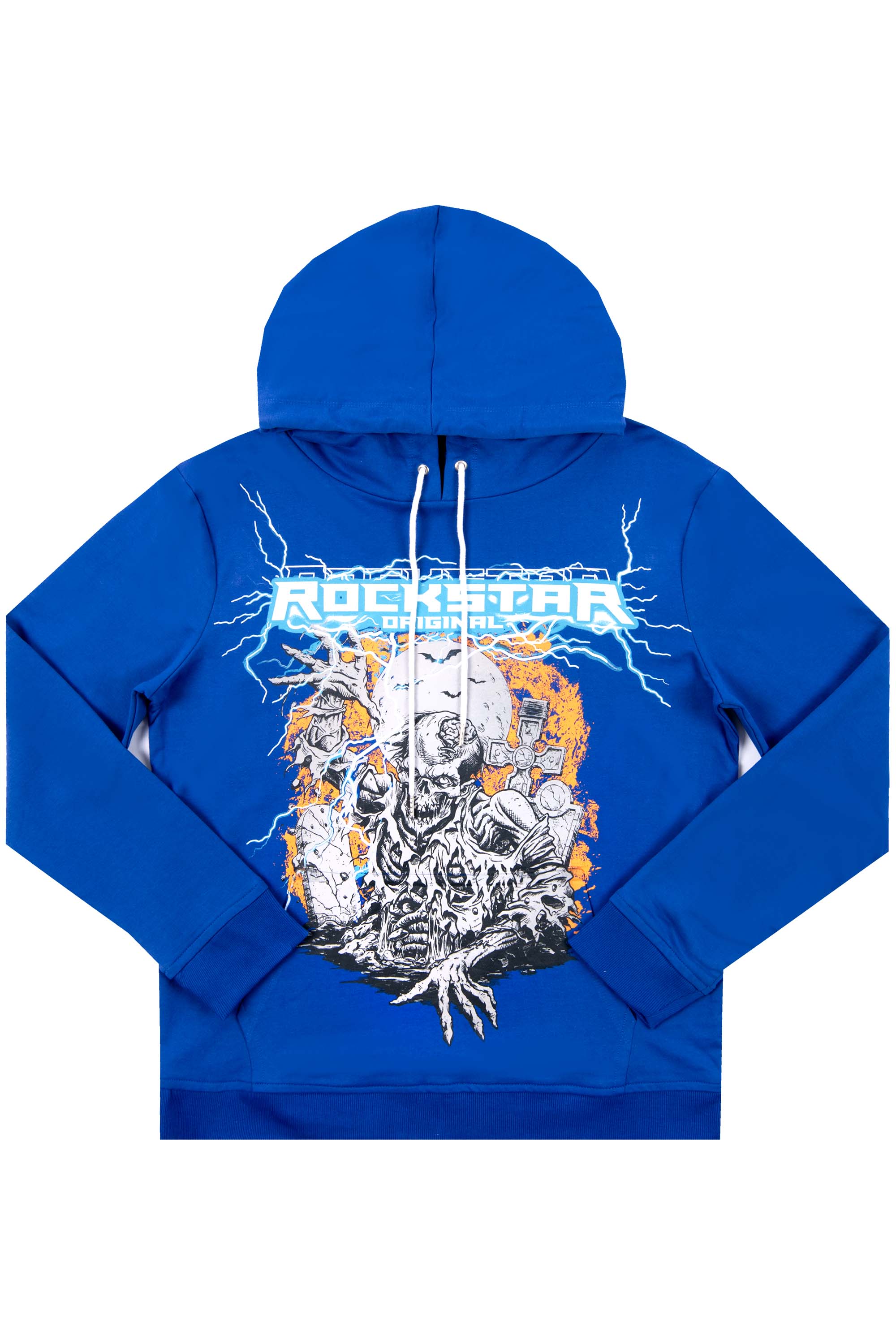 Zone Printed Hoodie-Royal Blue - Image 2