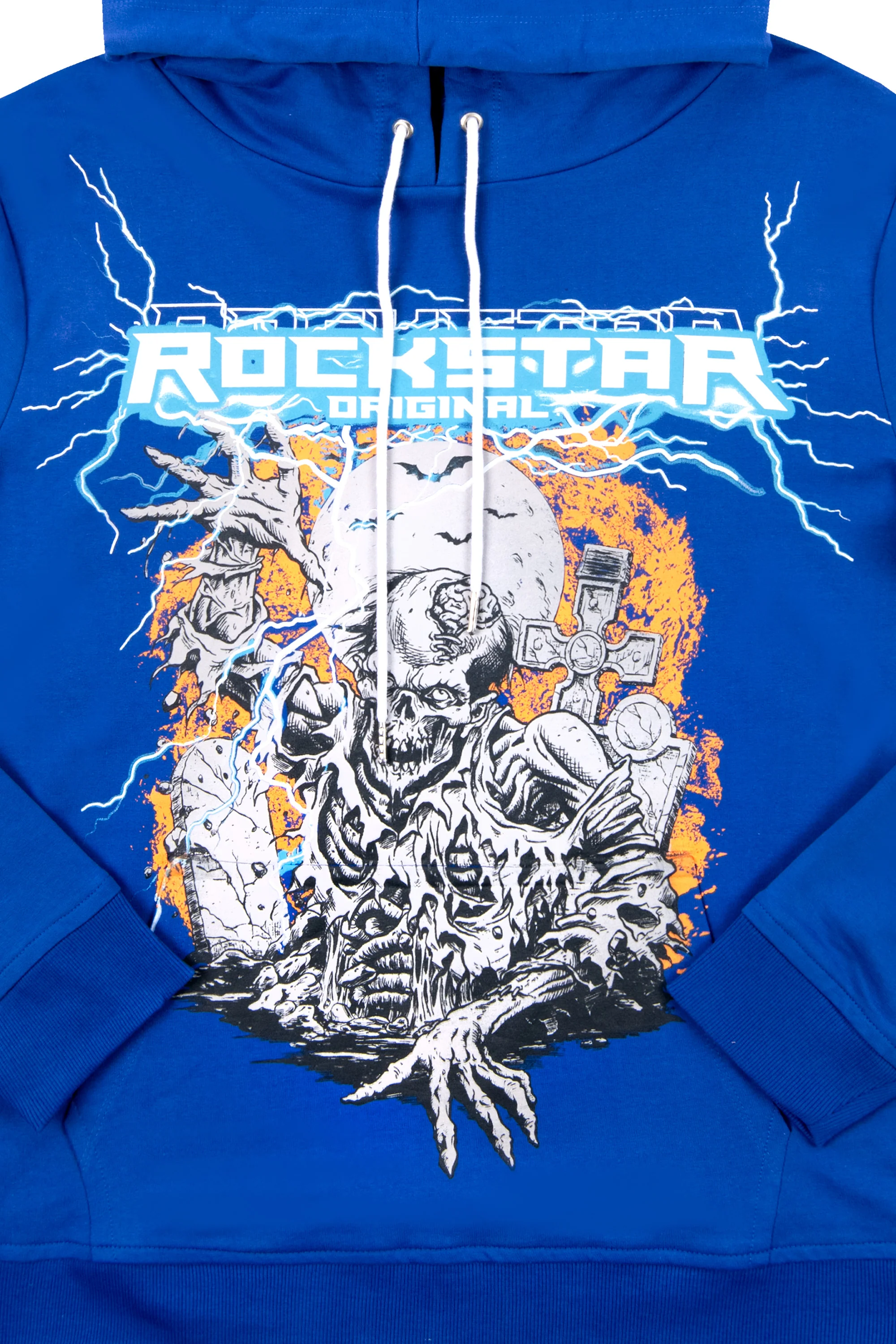 Zone Printed Hoodie-Royal Blue - Image 3