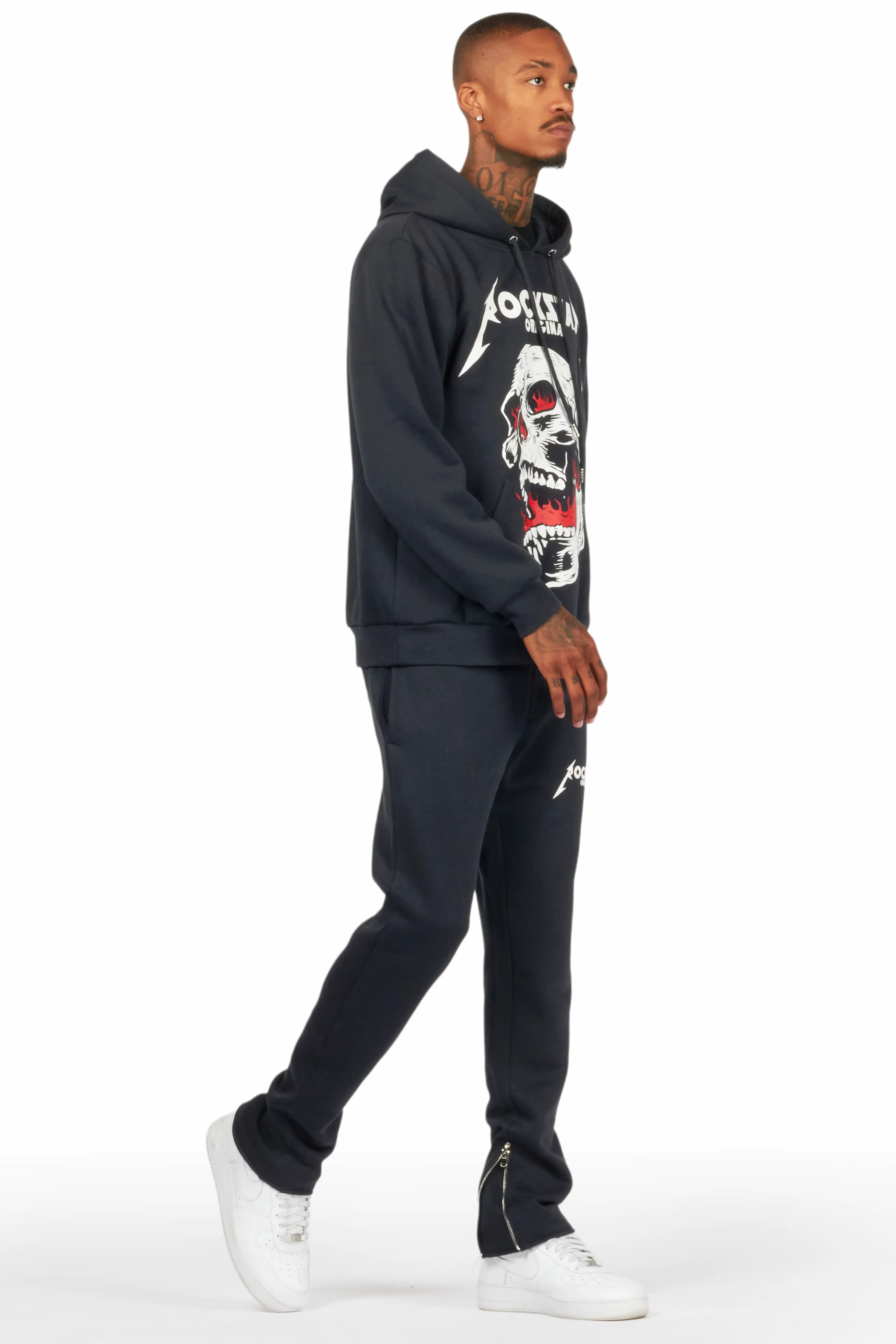 Wayan Charcoal Graphic Hoodie Track Set - Image 6