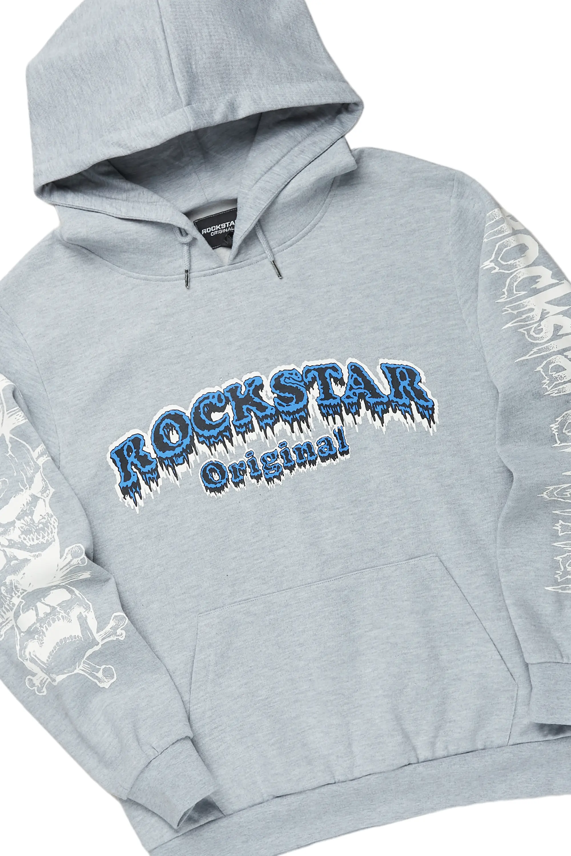 Tabor Heather Grey/Black Graphic Hoodie/Stacked Flare Pant Track Set - Image 7