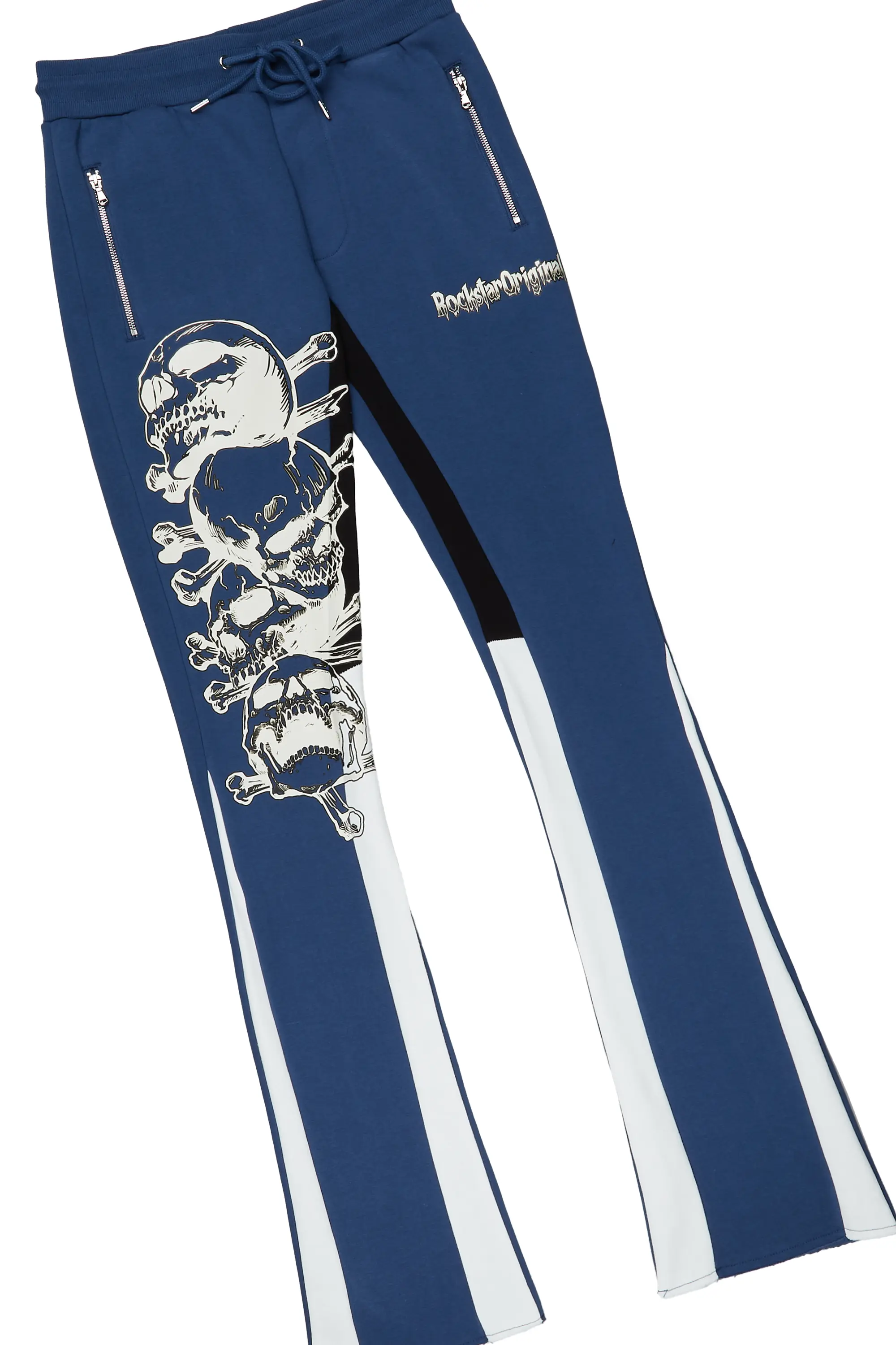 Tabor Navy Graphic Hoodie/Stacked Flare Pant Track Set - Image 6