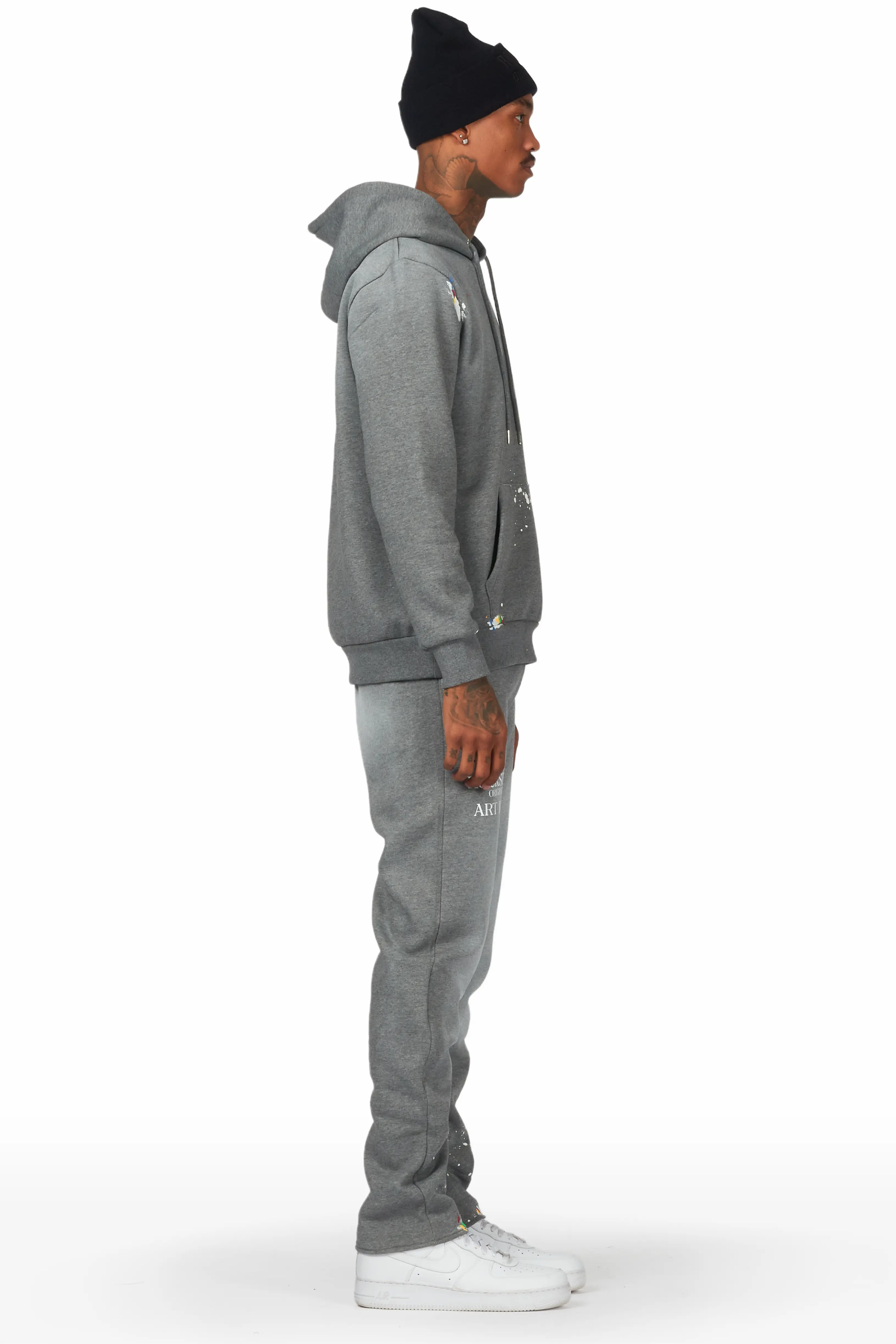 Rockstar Art Dist. Vintage Grey Hoodie Slim Fit Pant Set - Image 4