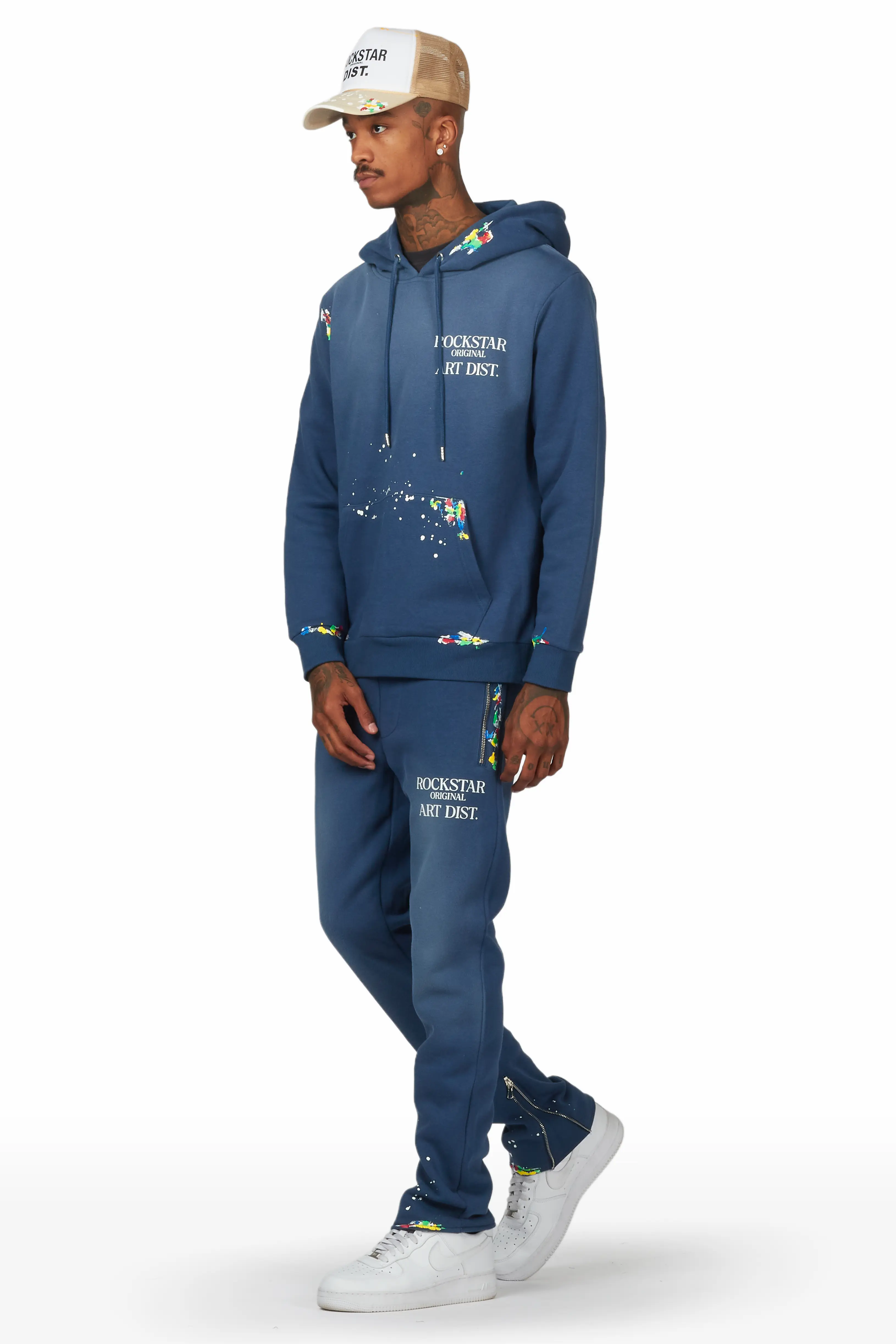 Rockstar Art Dist. Navy Hoodie Slim Fit Pant Set - Image 3