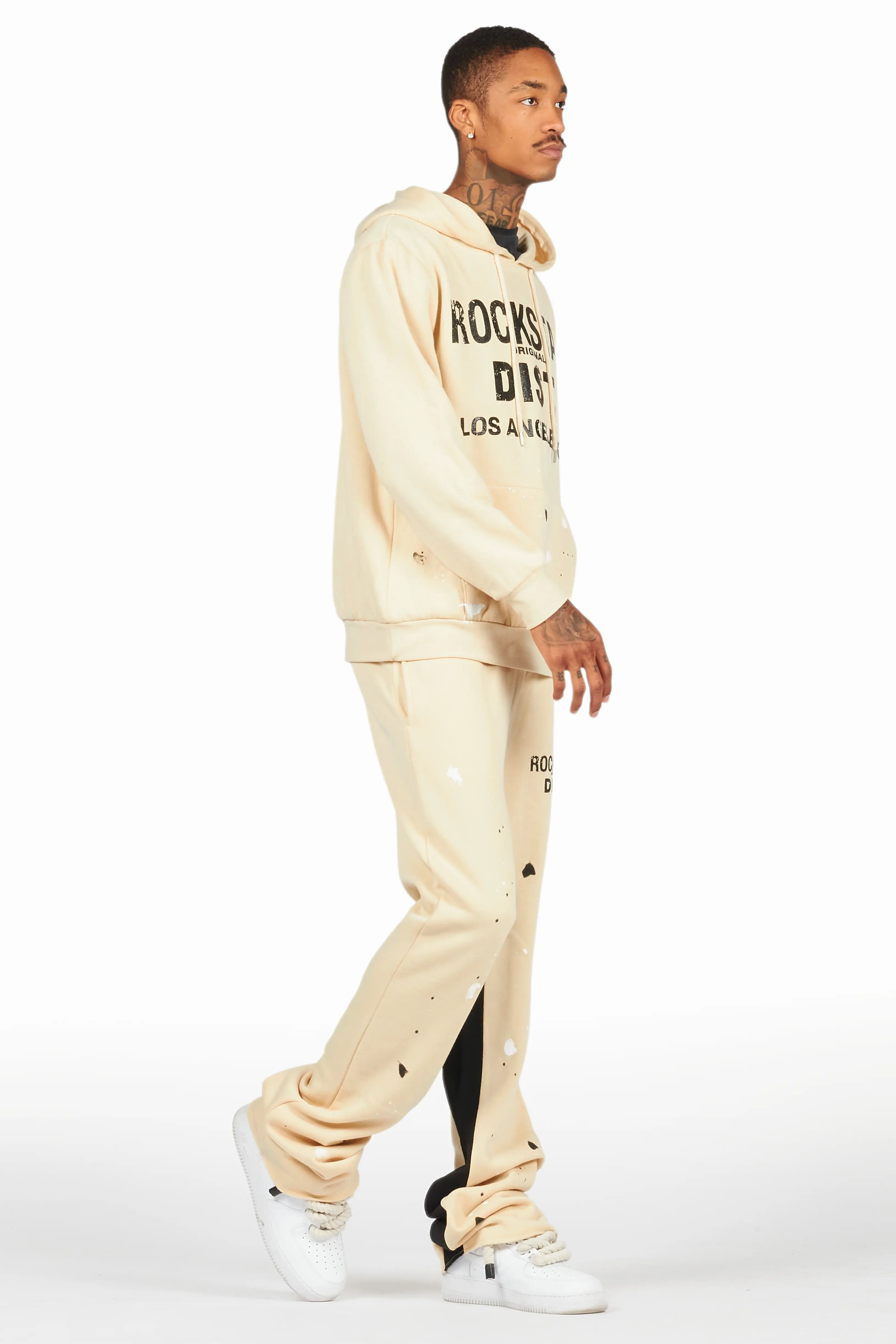 Scottie Beige Hoodie Relaxed Stacked Track Set - Image 7