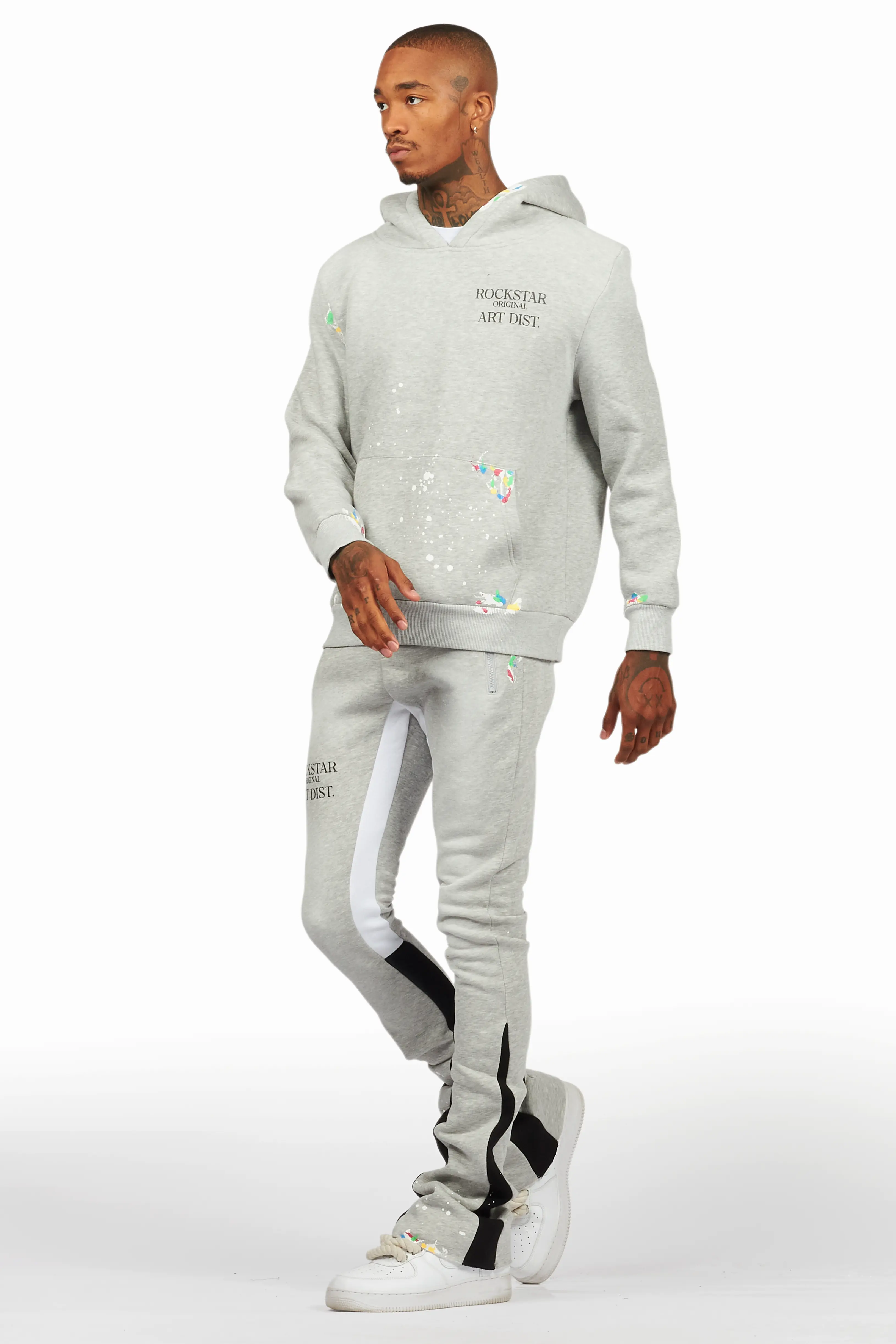 Rockstar Art Dist. Heather Grey Hoodie/Stacked Flare Set - Image 5
