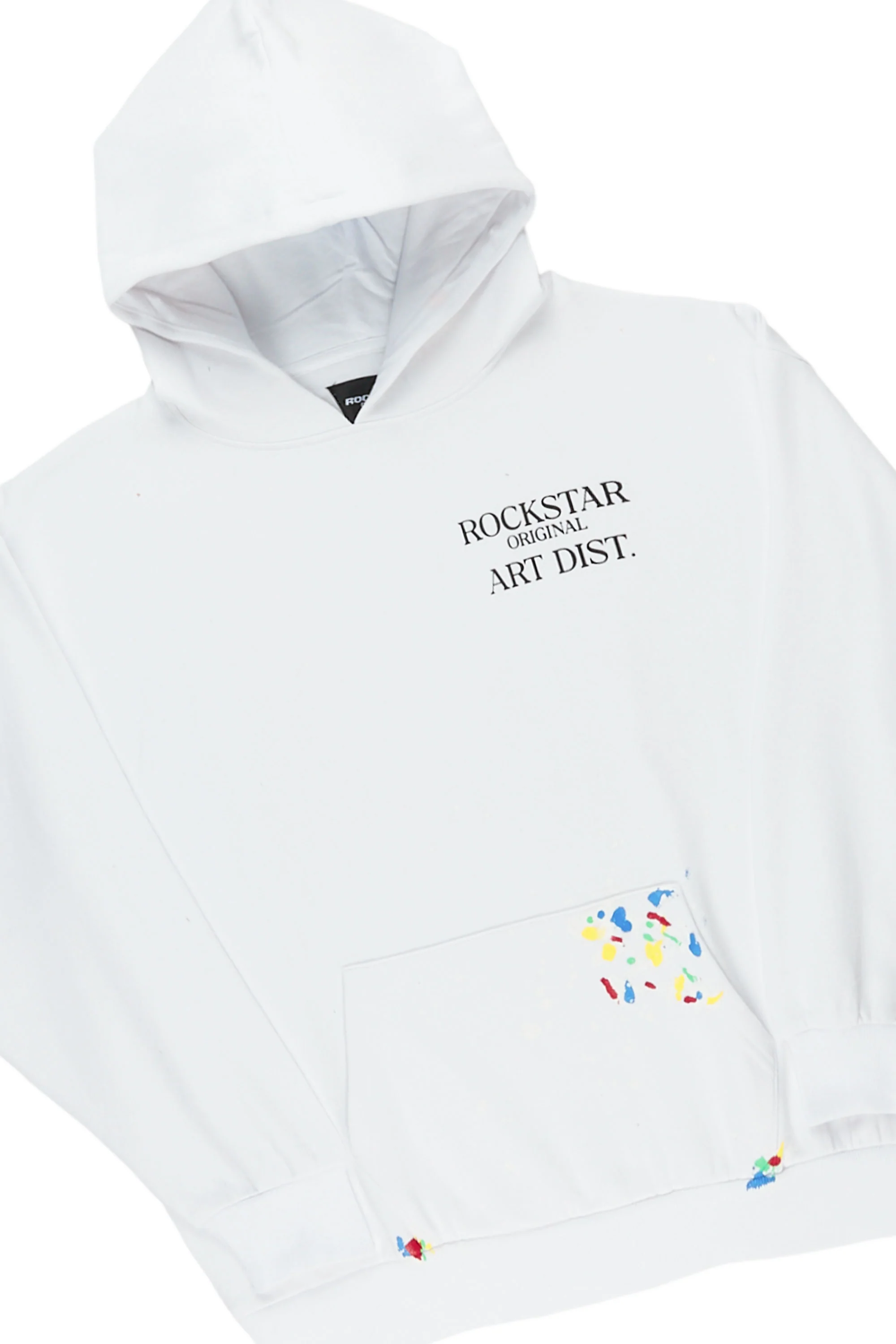 Rockstar Art Dist. White Hoodie/Flare Trackset - Image 3