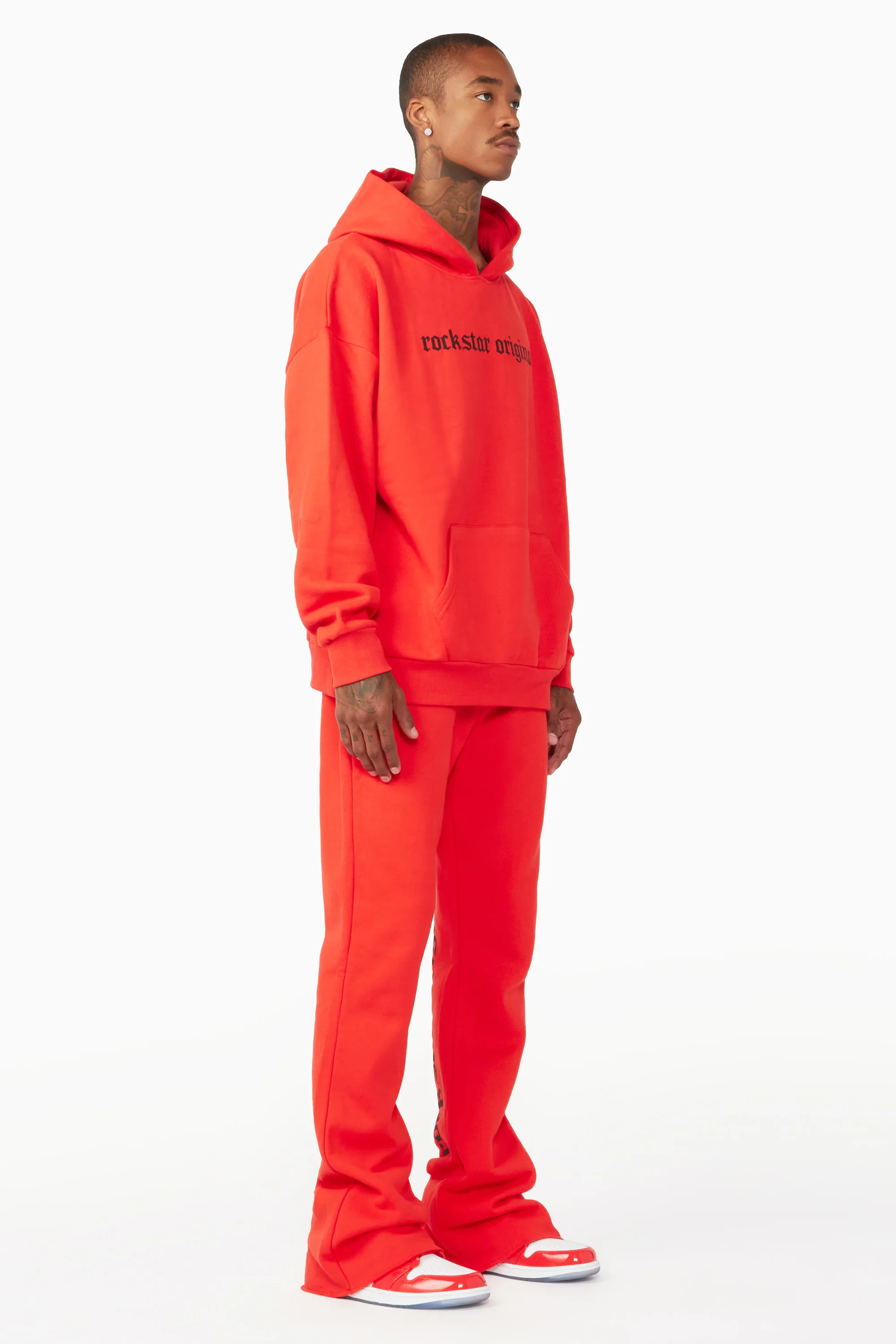Shinswa Red Oversized Hoodie/Flare Trackset - Image 4