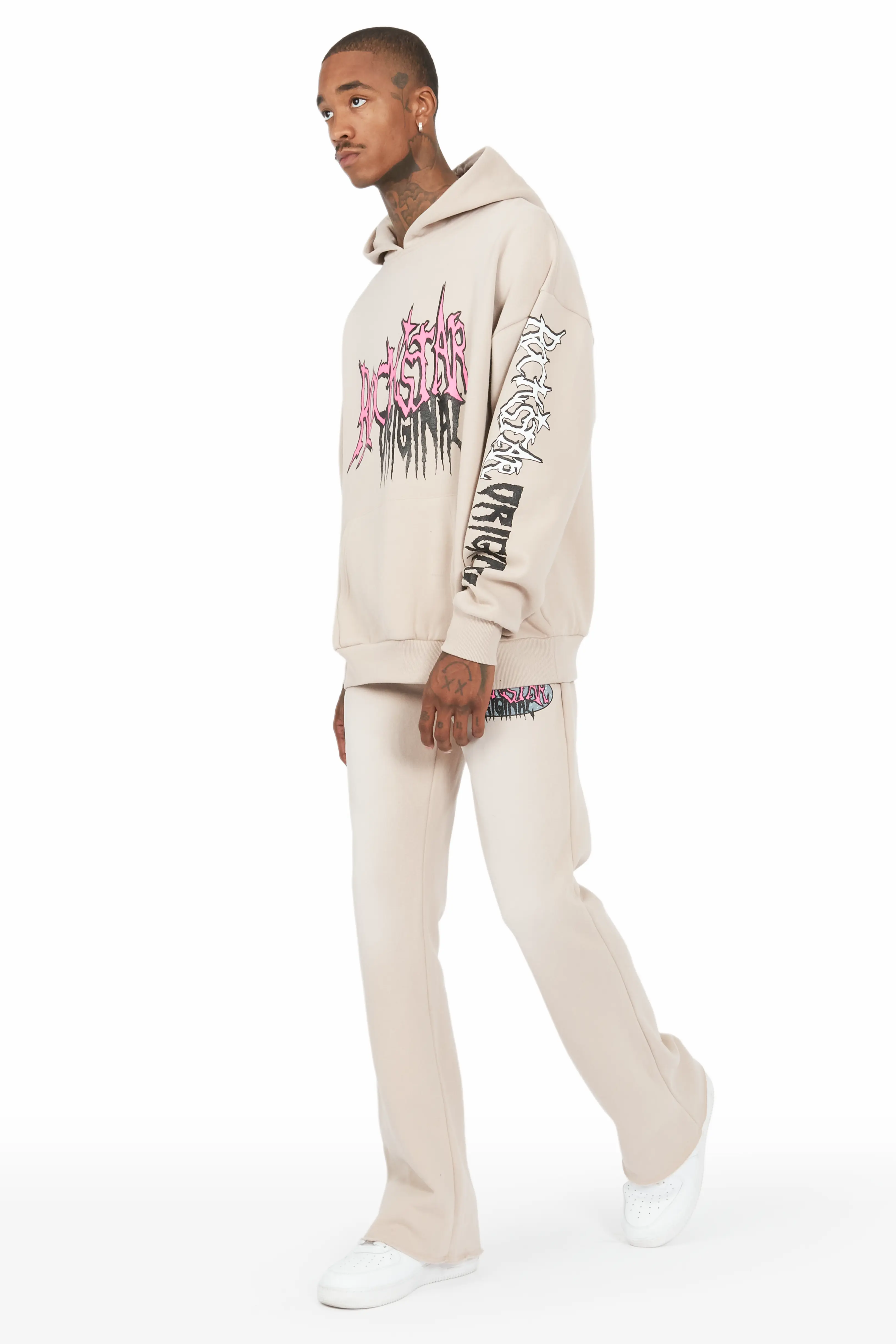 Hawkey Taupe Hoodie/Flare Trackset - Image 5