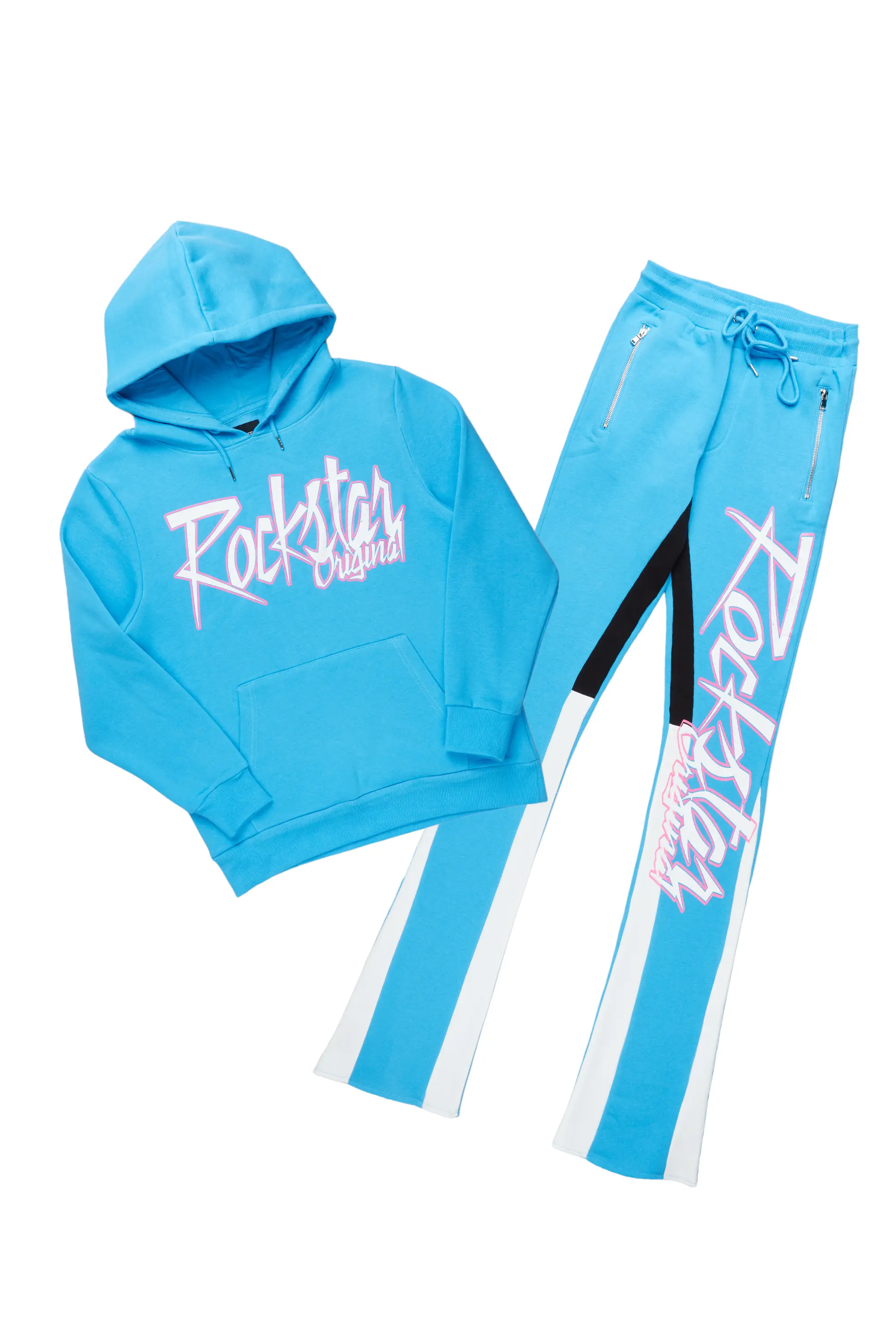 Kalibre Blue Hoodie/Stacked Flare Pant Set - Image 2