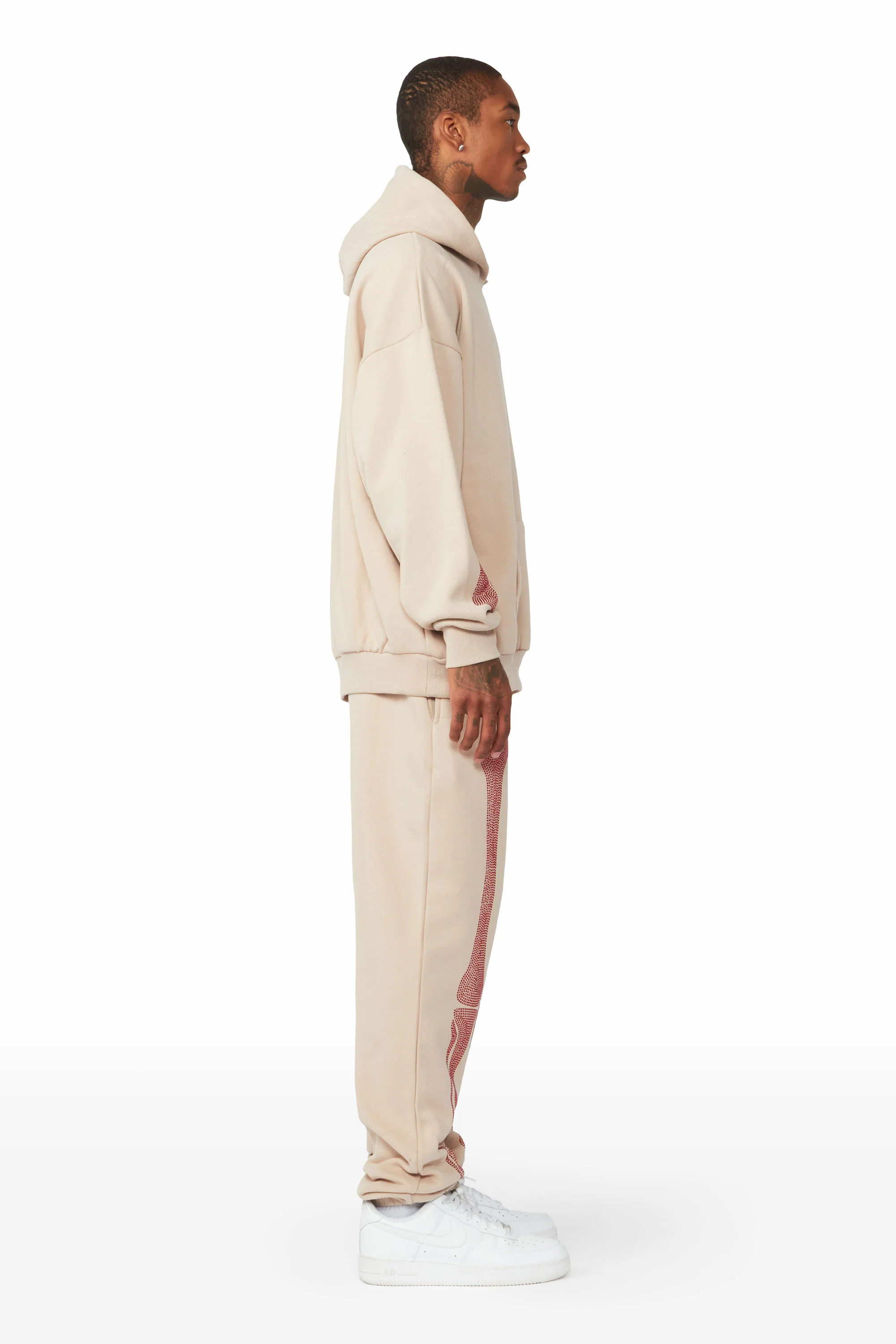 Ishaan Beige Hoodie Trackset - Image 4