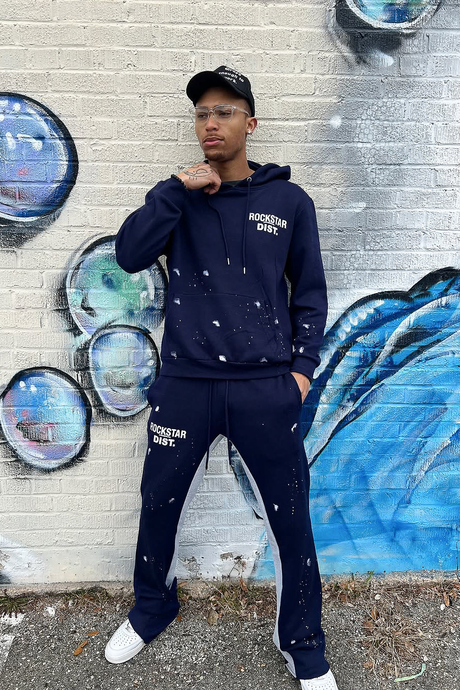 Raffer Navy Hoodie Flare Track Set - Image 3