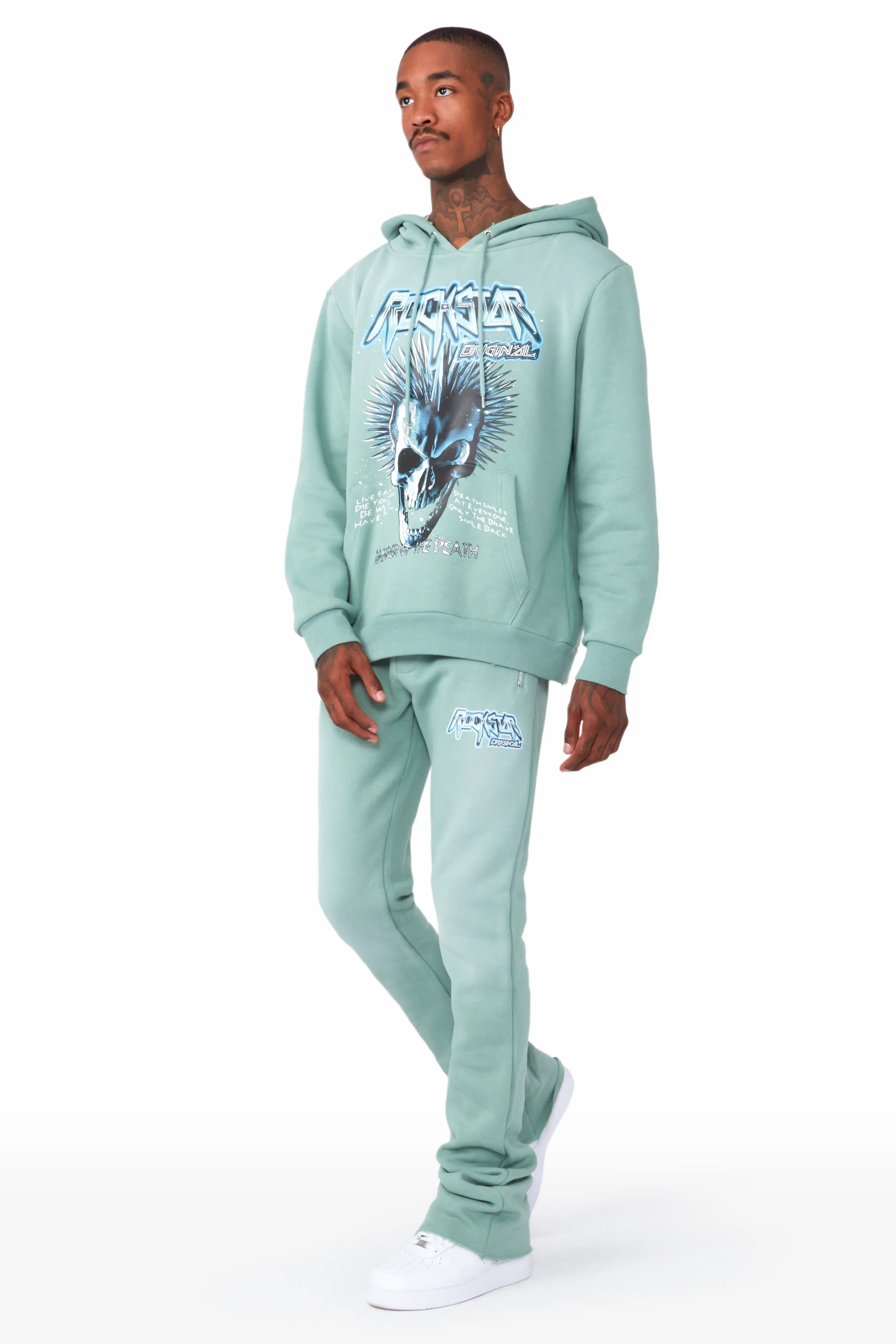 Obern Sage Graphic Hoodie/Stacked Flare Pant Track Set - Image 4