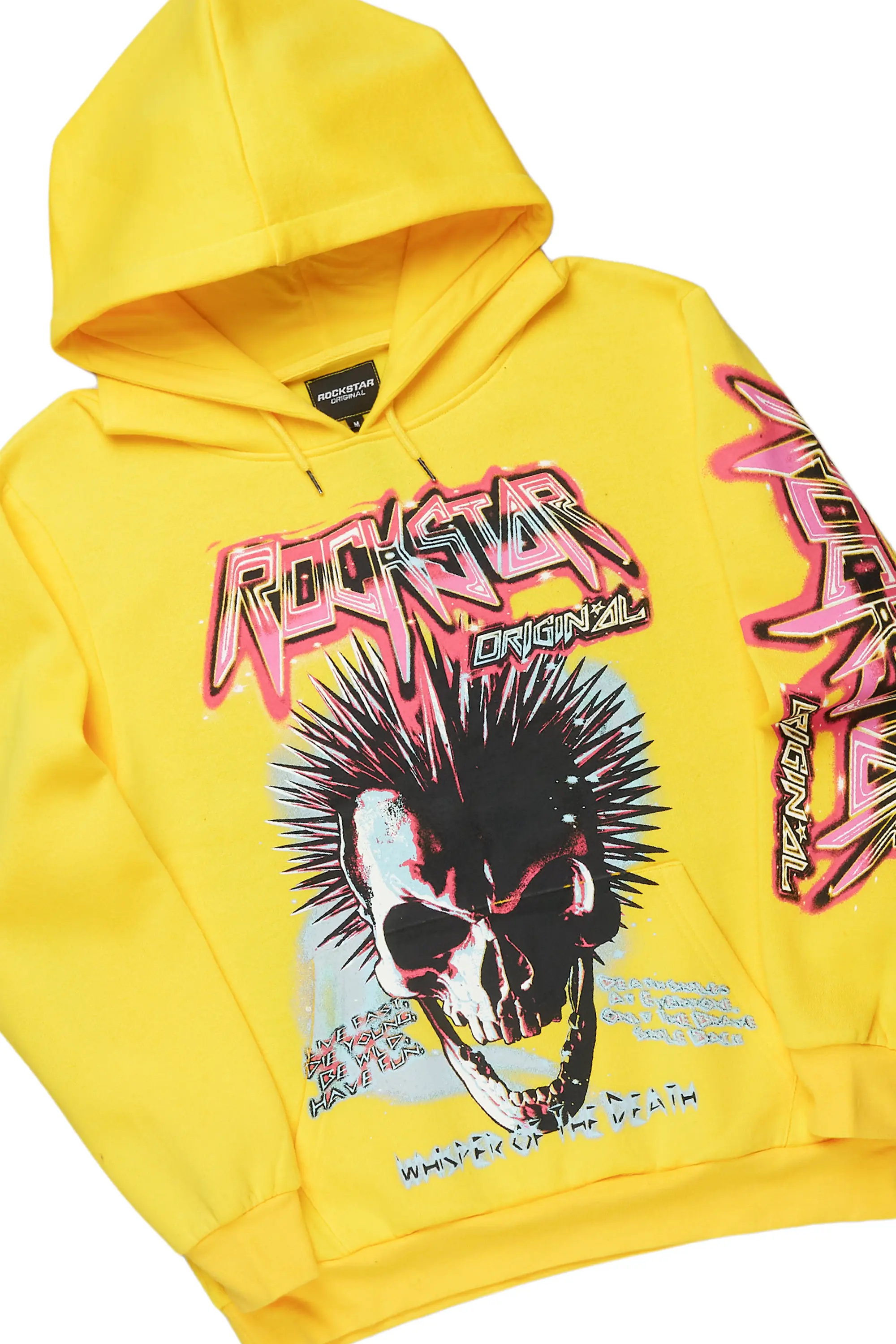 Obern Yellow Graphic Hoodie/Stacked Flare Pant Track Set - Image 7