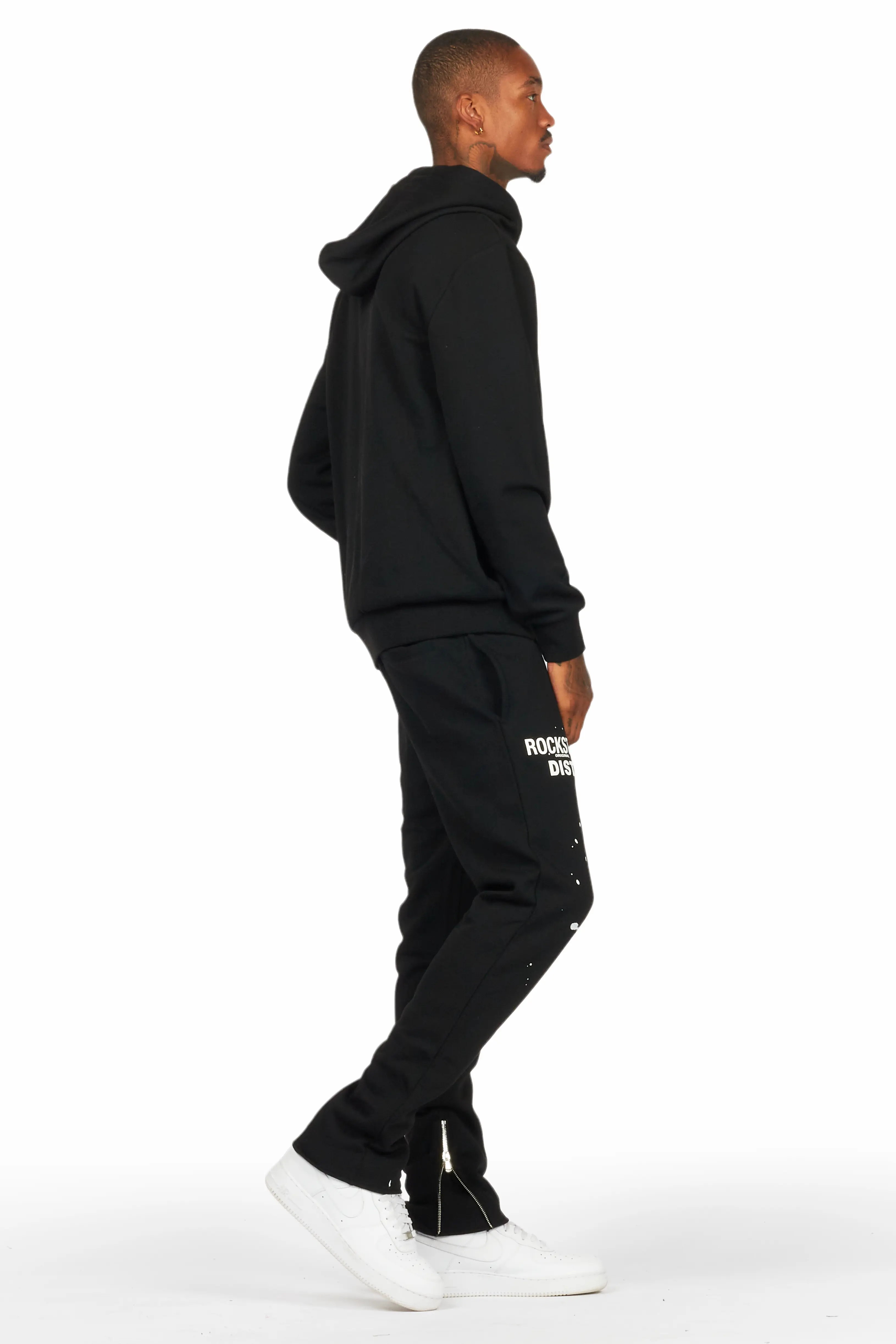 Raffer Black Slim Fit Track Set - Image 3