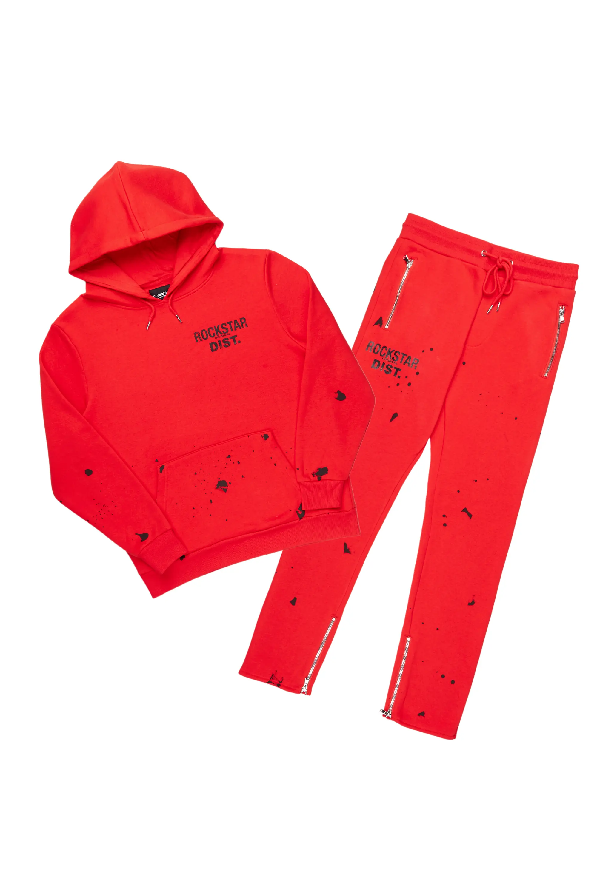 Raffer Red Slim Fit Track Set - Image 2