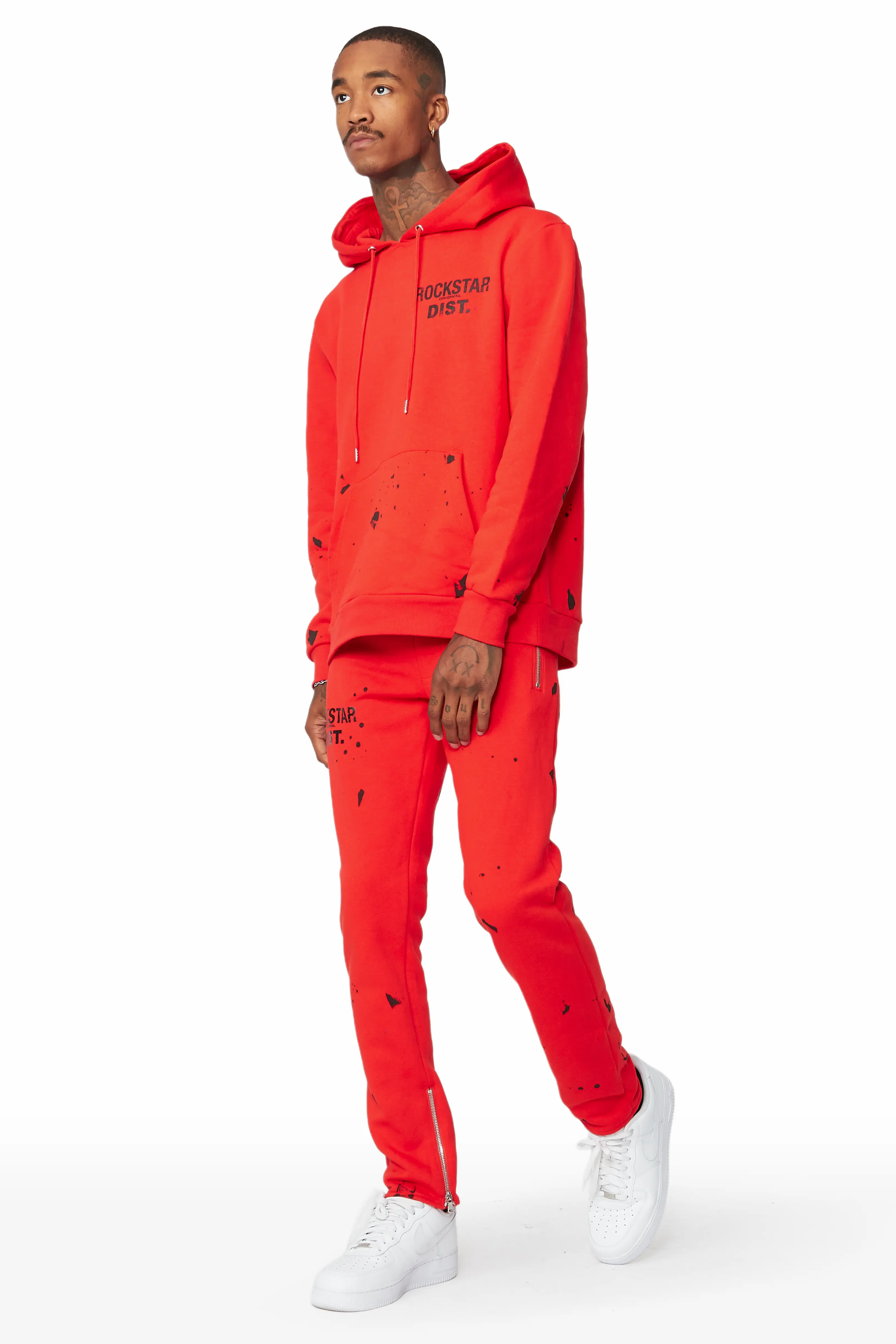 Raffer Red Slim Fit Track Set - Image 3