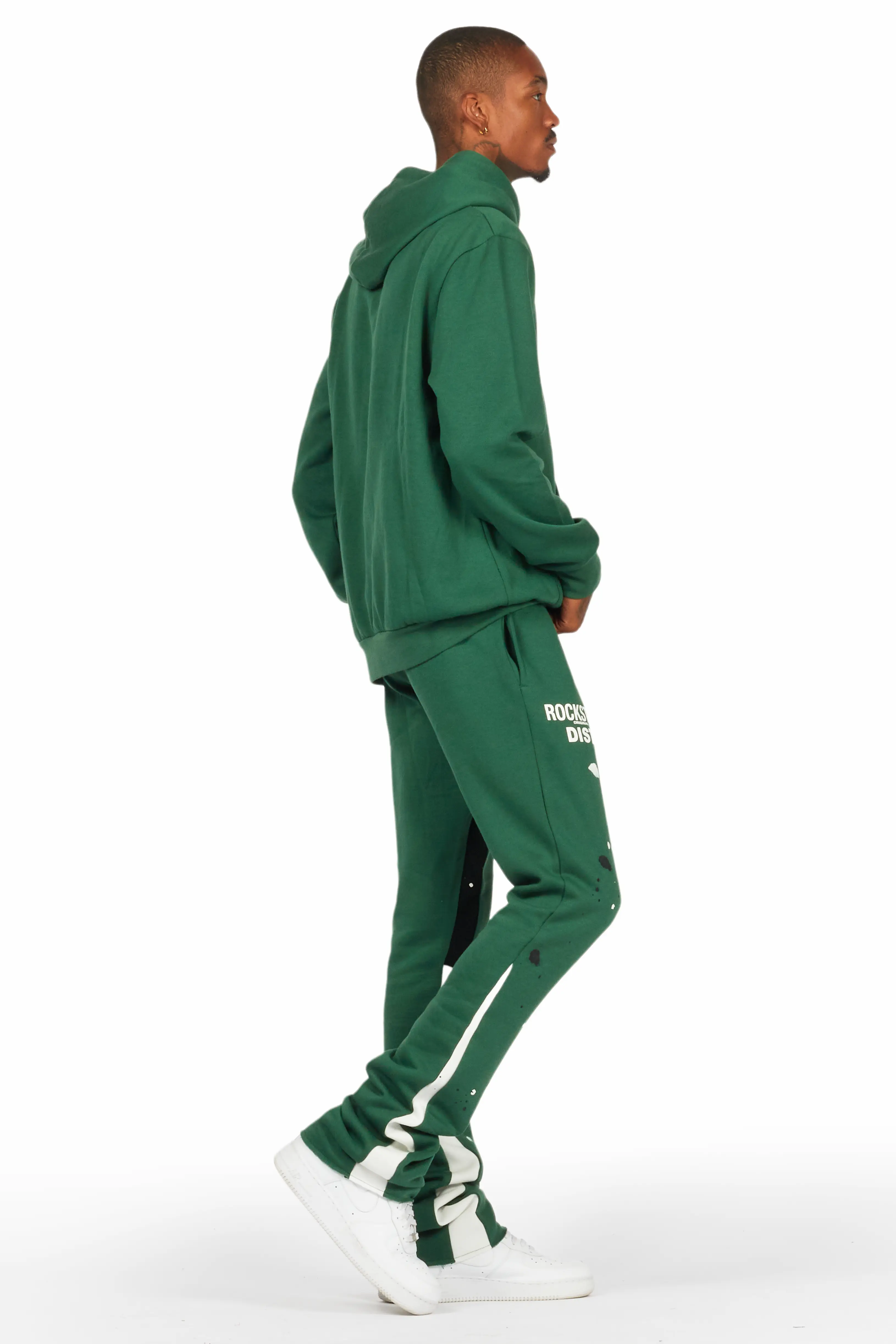 Jaco Green Hoodie Stacked Flare Pant Track Set - Image 3