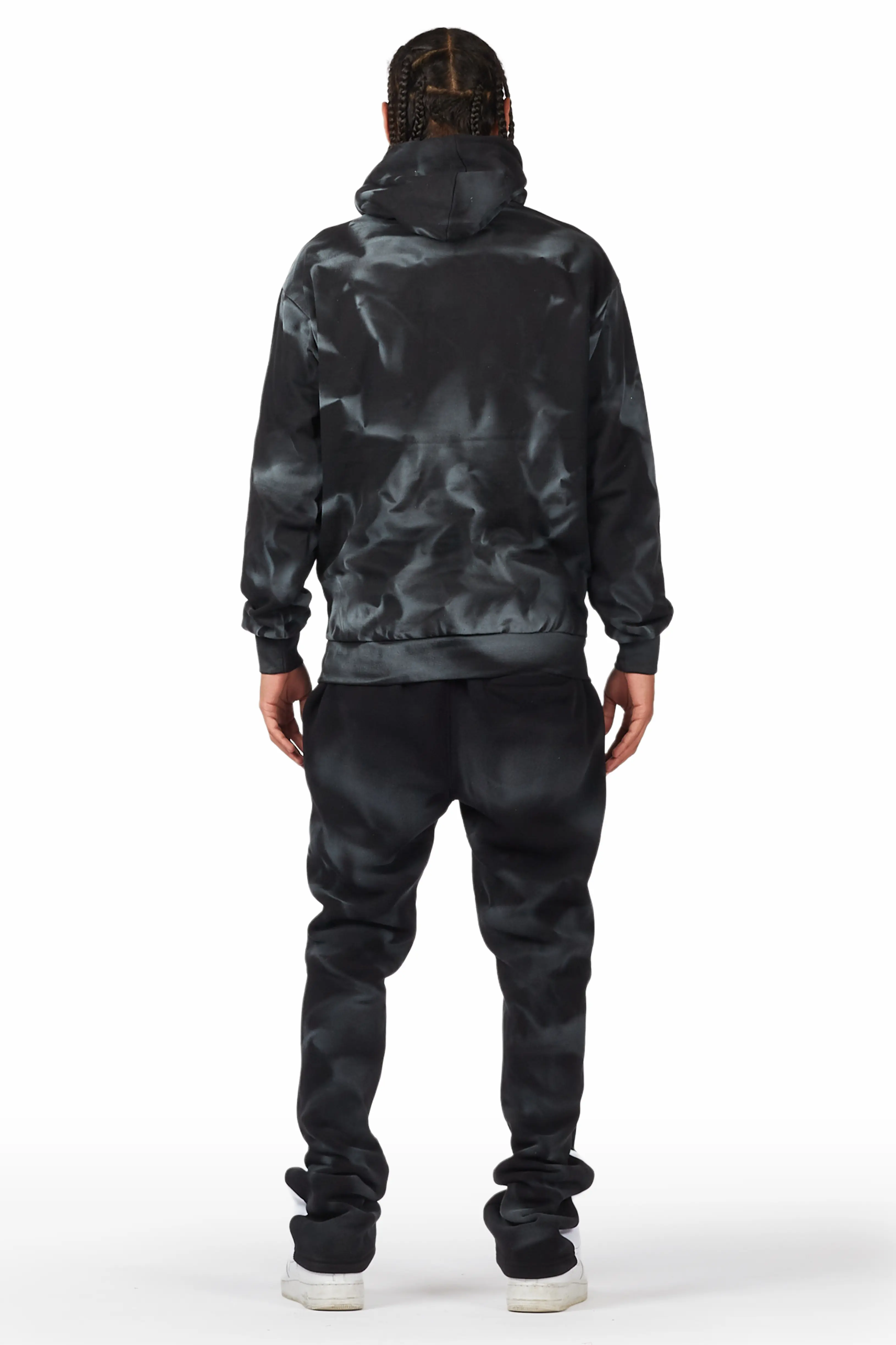 Nelly Black/White Hoodie Stacked Flare Track Set - Image 4