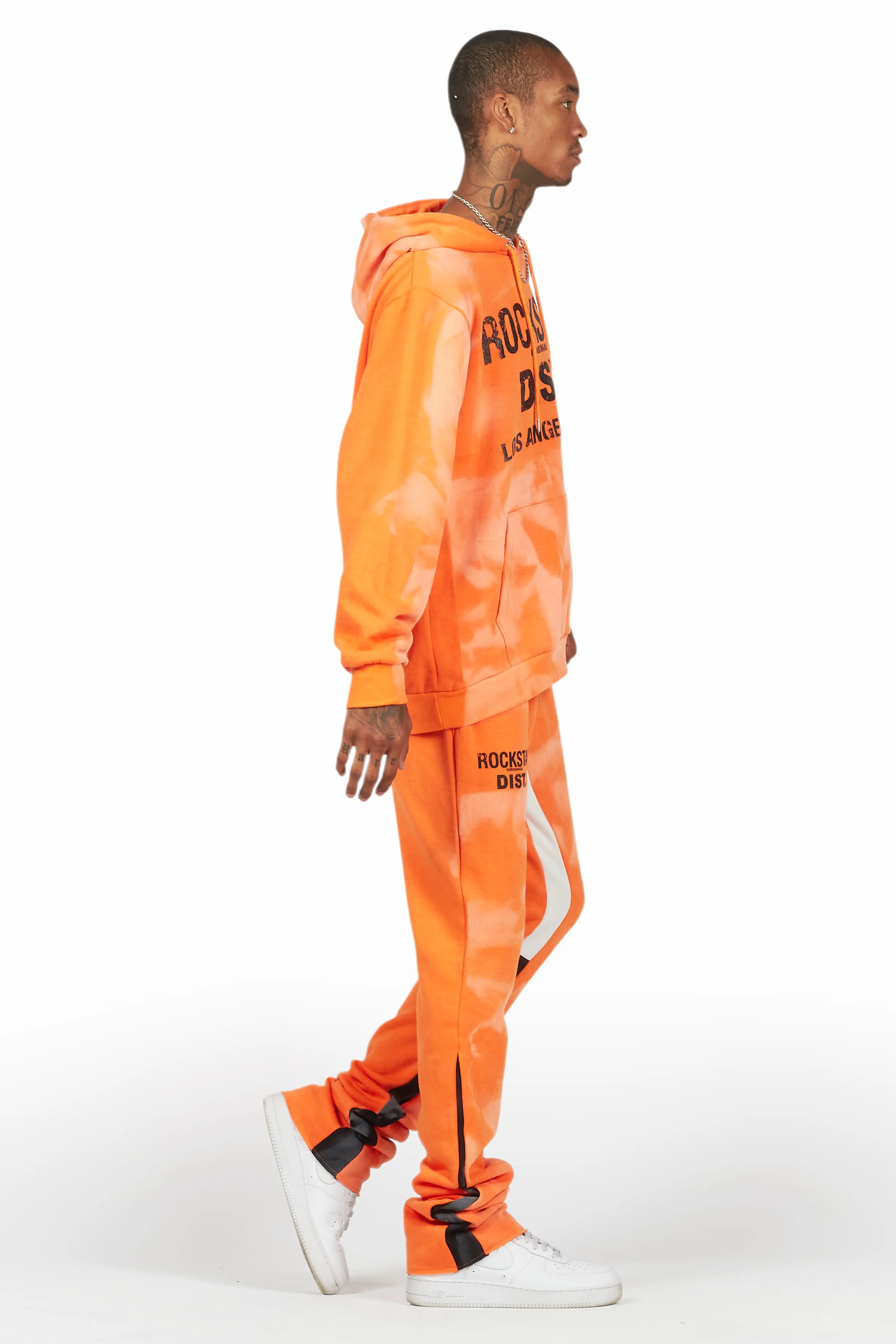 Nelly Orange Hoodie Stacked Flare Track Set - Image 3