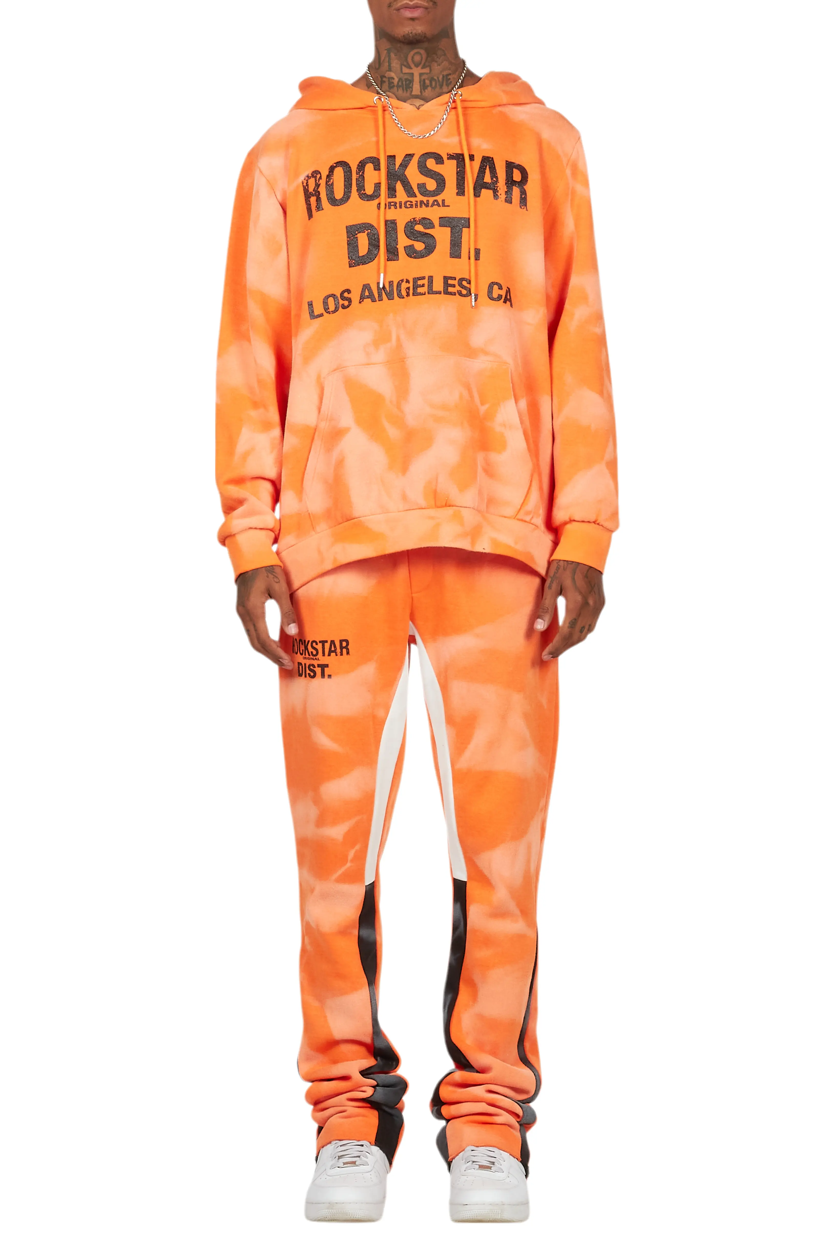 Nelly Orange Hoodie Stacked Flare Track Set - Image 9
