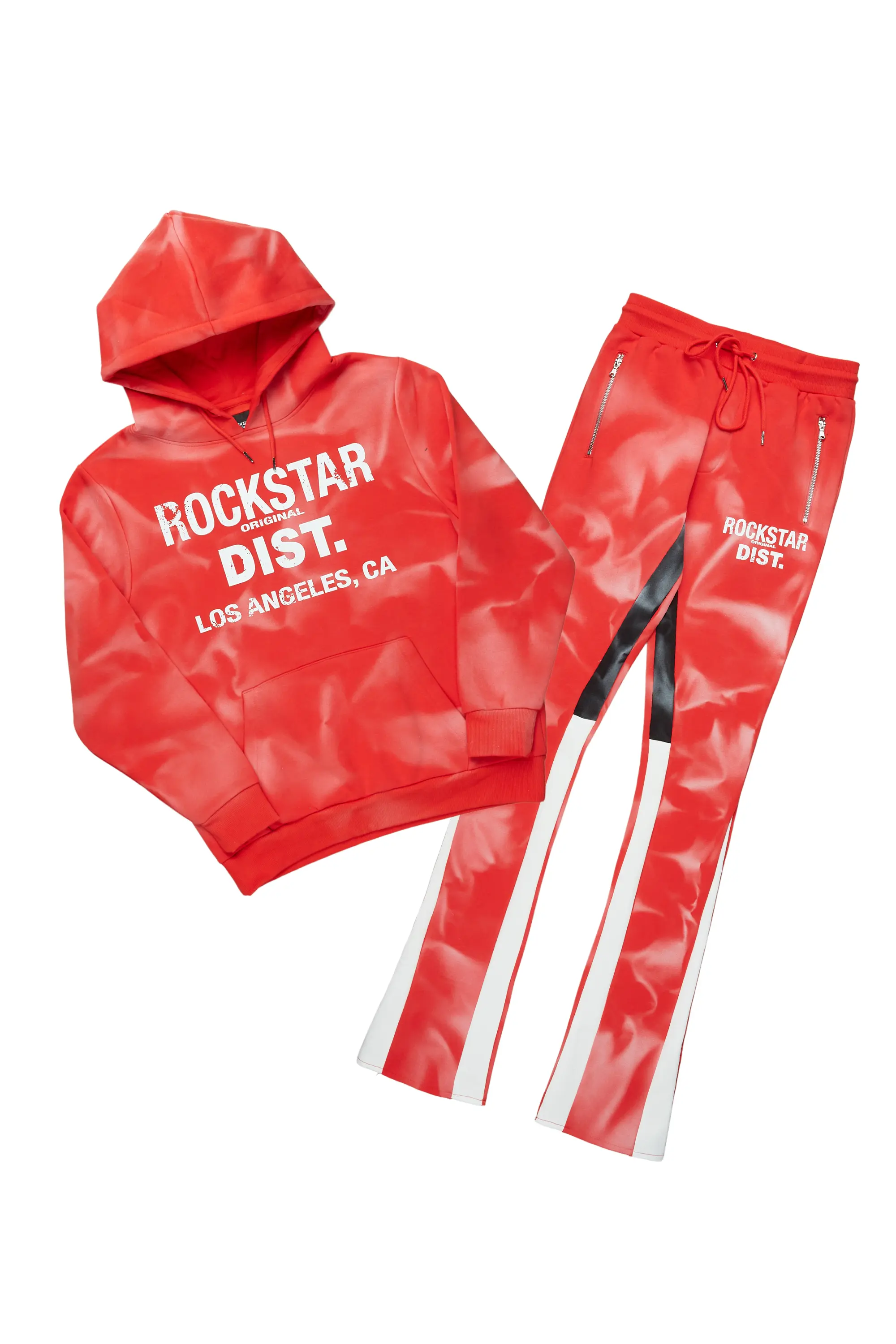 Nelly Red Hoodie Stacked Flare Track Set - Image 2