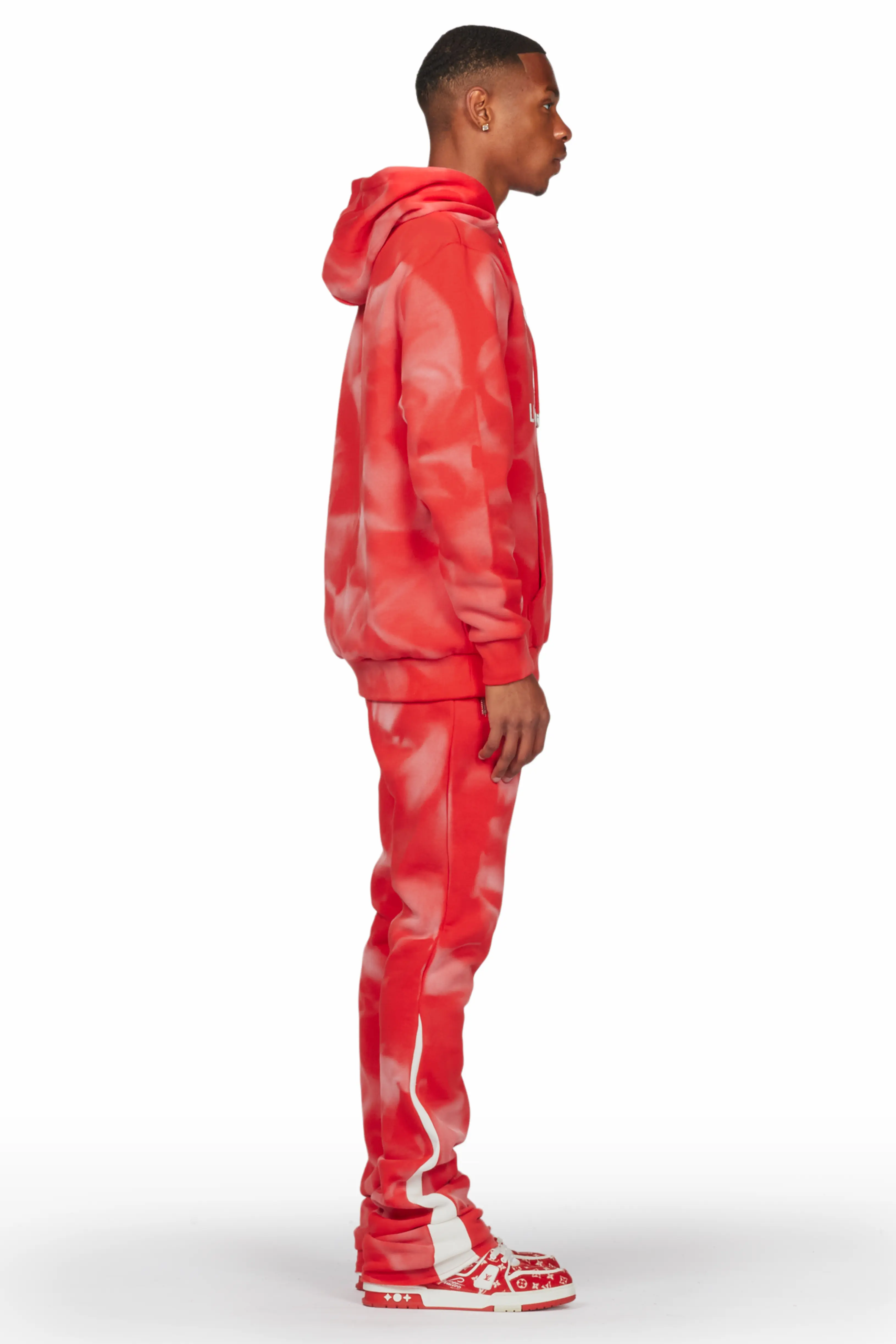 Nelly Red Hoodie Stacked Flare Track Set - Image 4