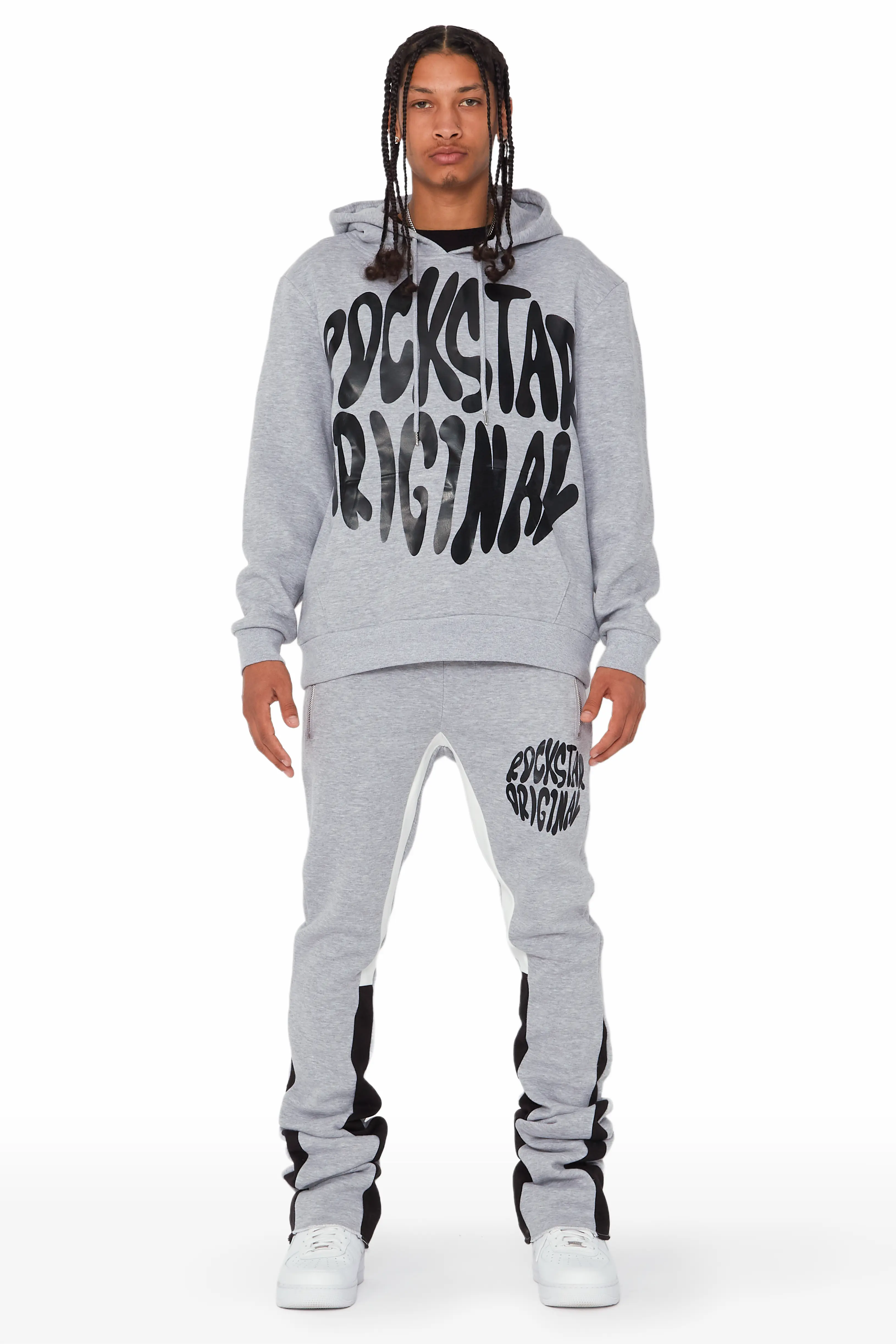 Thierry H Grey/Black Stacked Flare Track Set