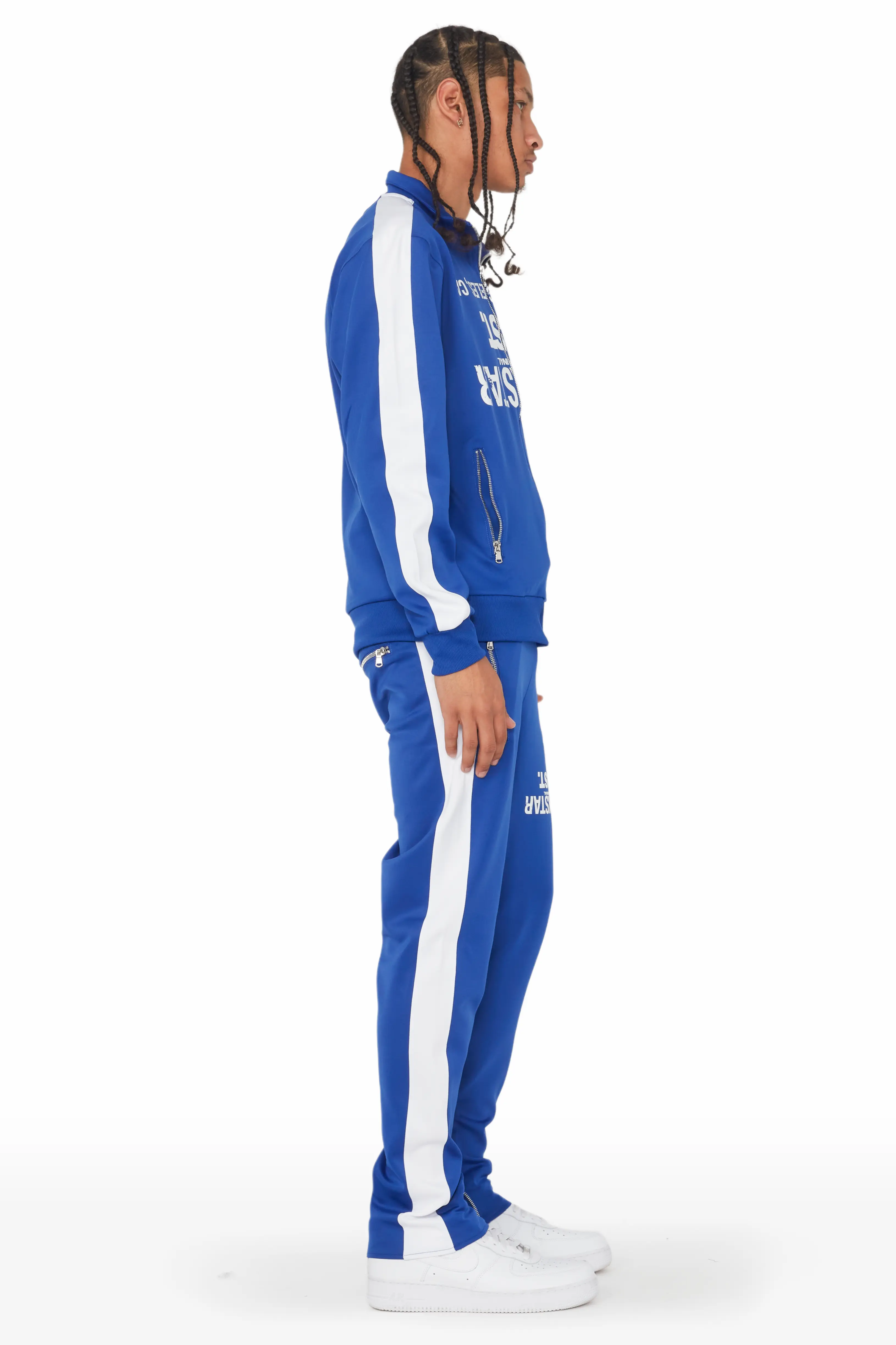 Dist. Town Royal Blue Tricot Slim Fit Track Set - Image 3