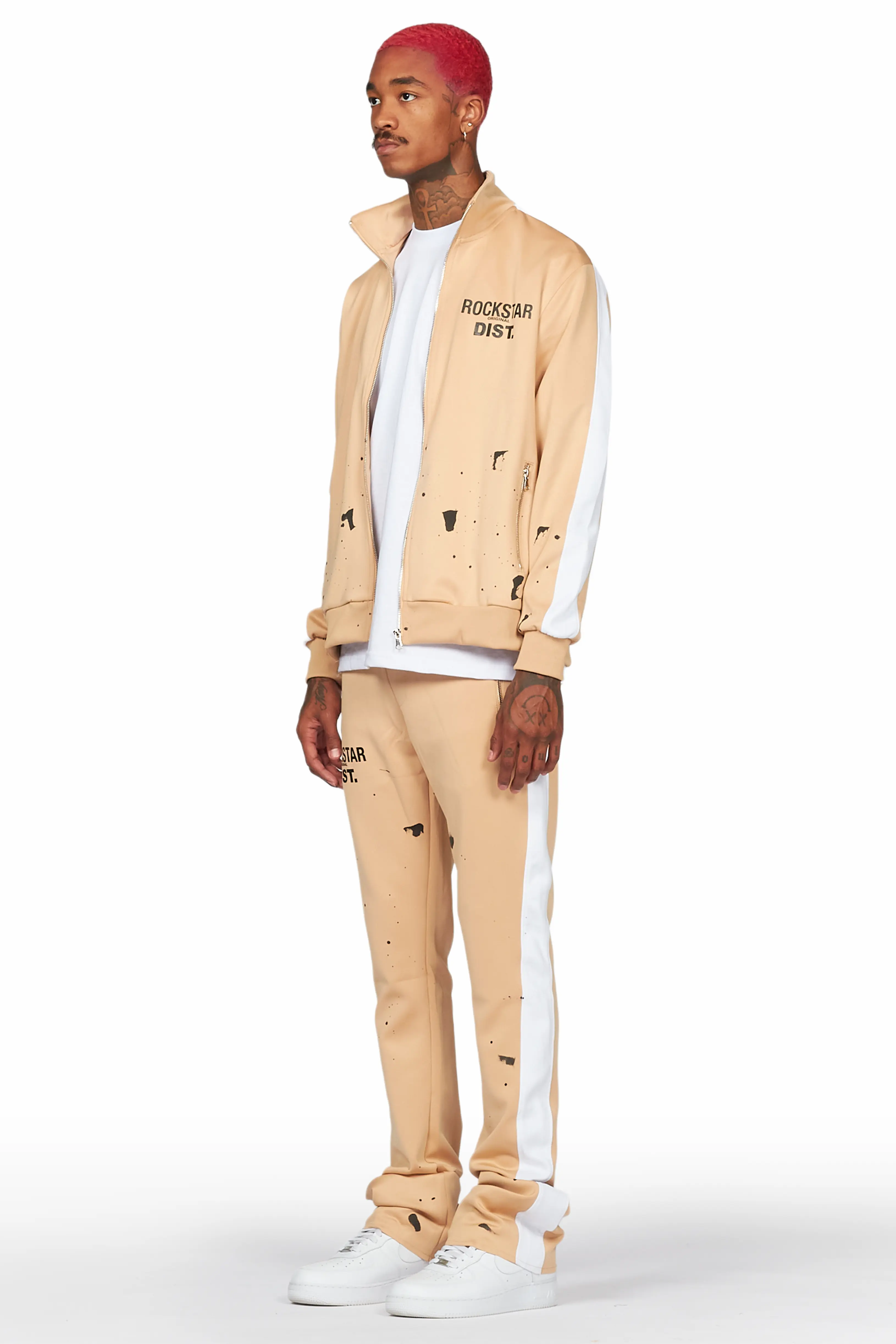 Raffer Tan Tricot Stacked Flare Track Set - Image 5