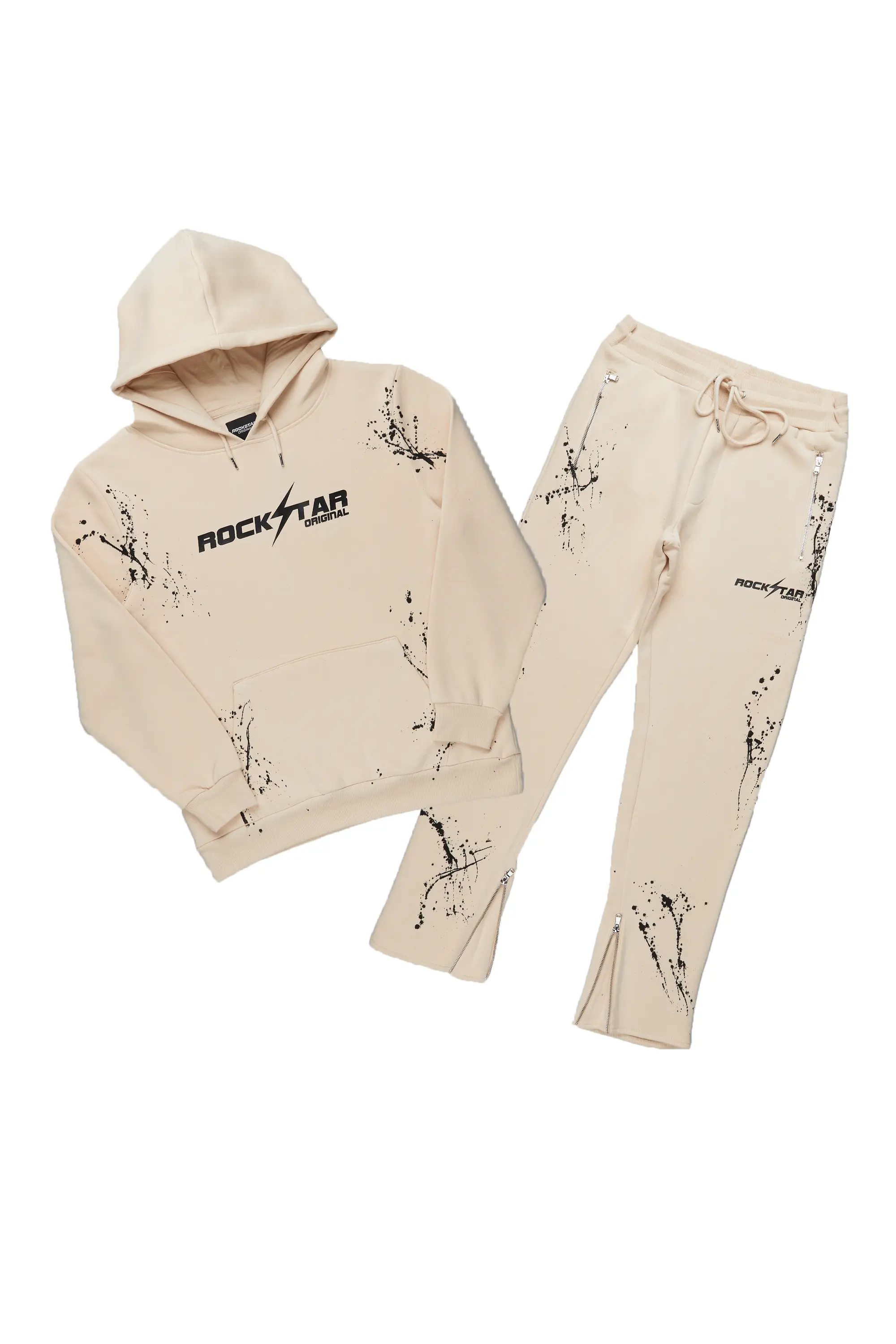 Rune Beige Slim Fit Track Set - Image 7