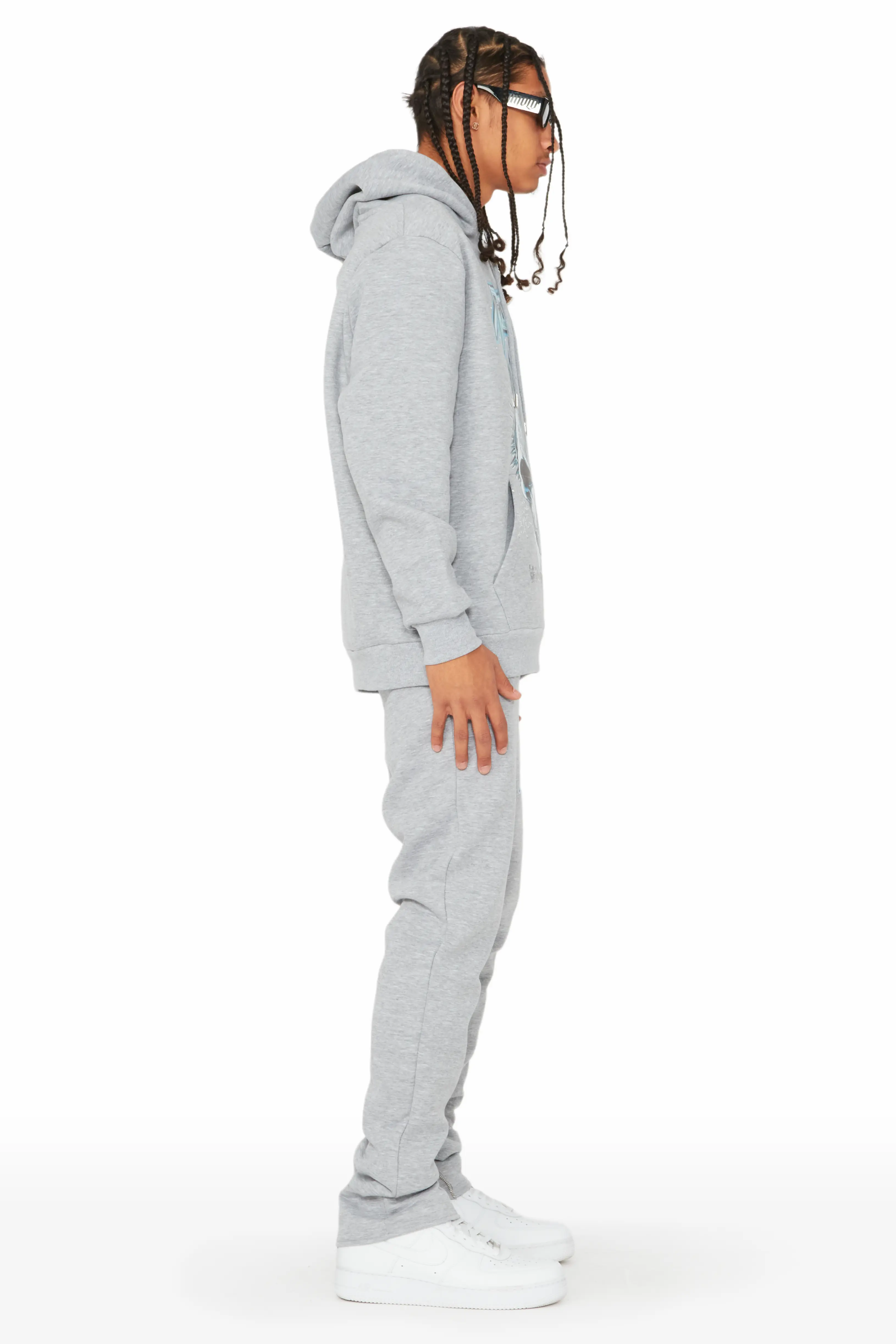 Obern Heather Grey Slim Fit Track Set - Image 3